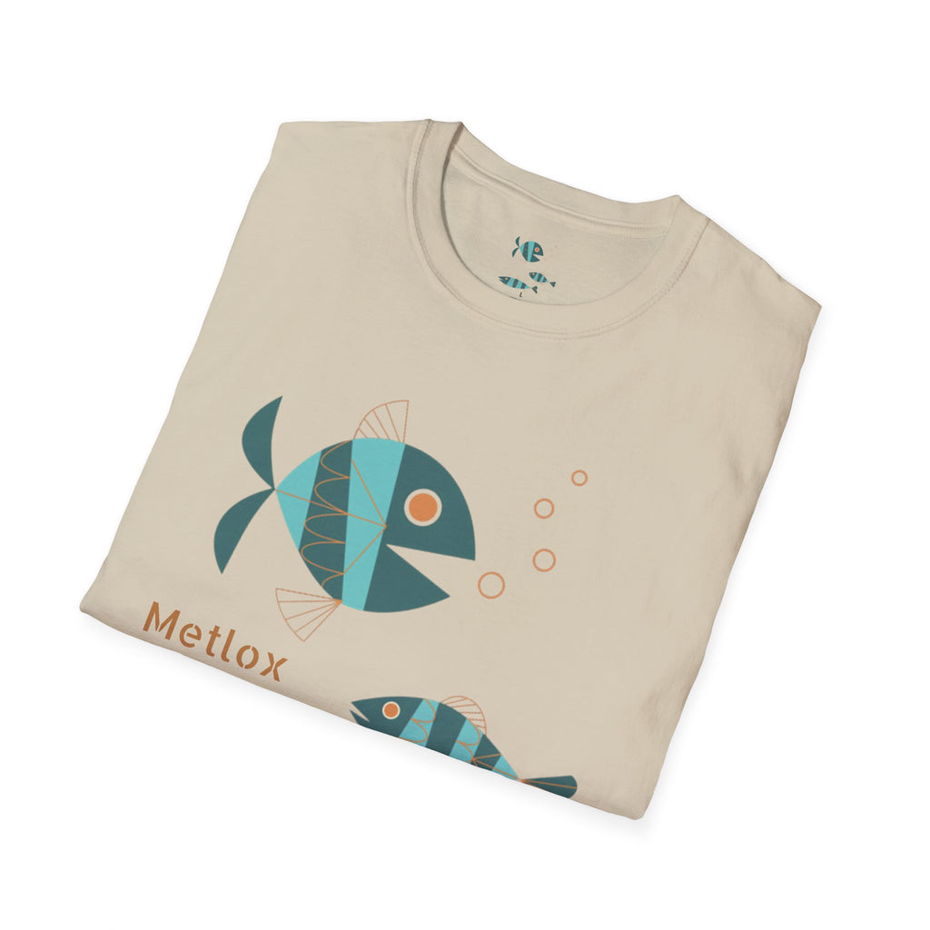 Metlox Pottery Fish Trio T-Shirt | Minimal Ocean Illustration