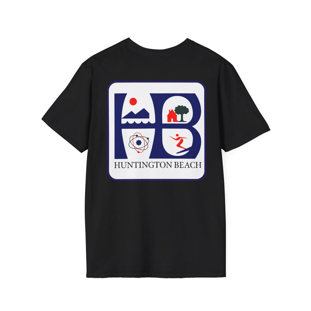 Huntington Beach Retro Logo T-Shirt — HB Surf & Sunset Tee (printed 3 side)