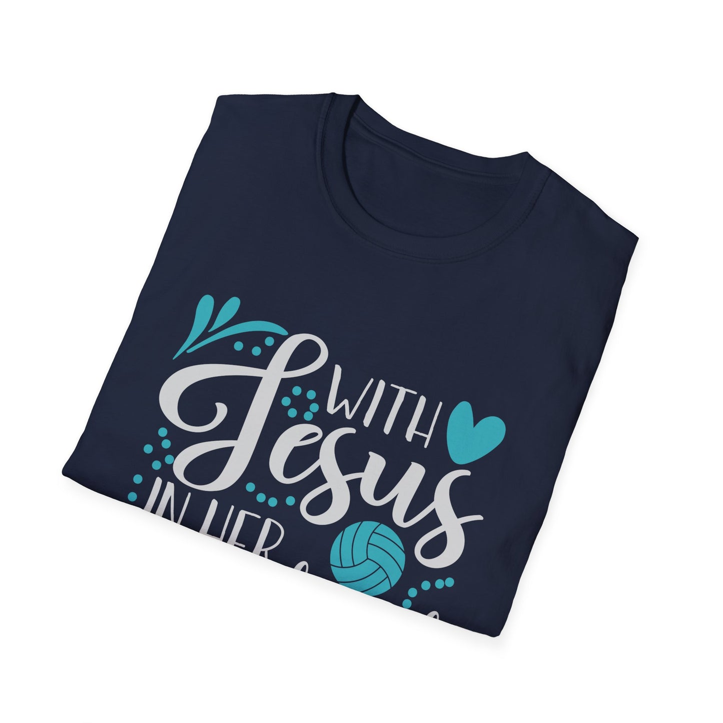 Jesus and Volleyball Unisex Softstyle T-Shirt