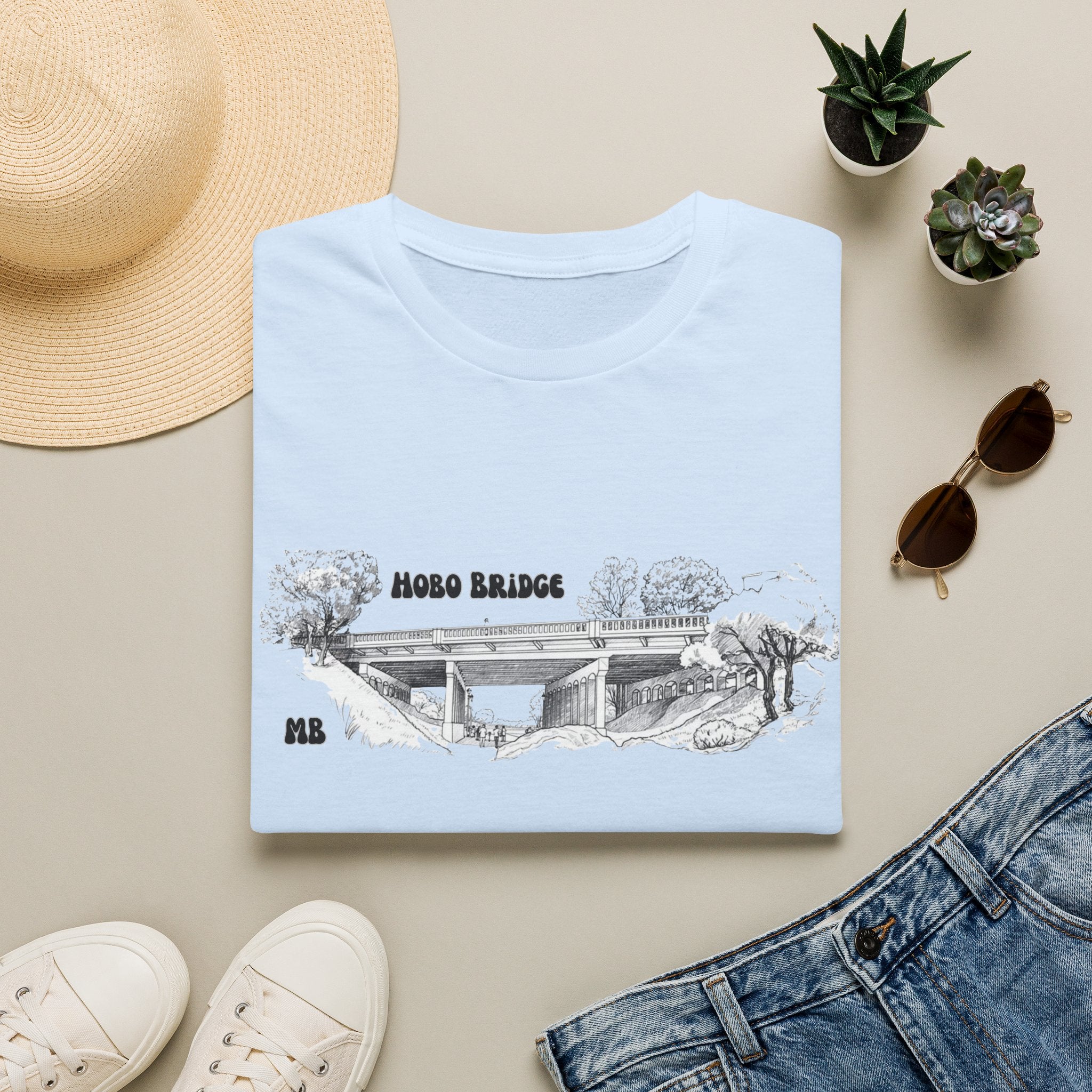 Hobo Bridge Manhattan Beach California Sketch T-Shirt | Hand-Drawn Bridge Illustration IYKYK