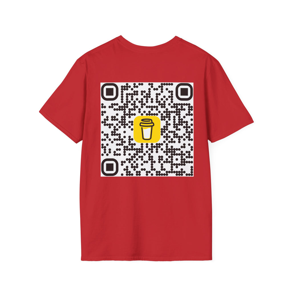 QR Code Coffee Cup T‑Shirt — Scan-to-Order Cafe Tee