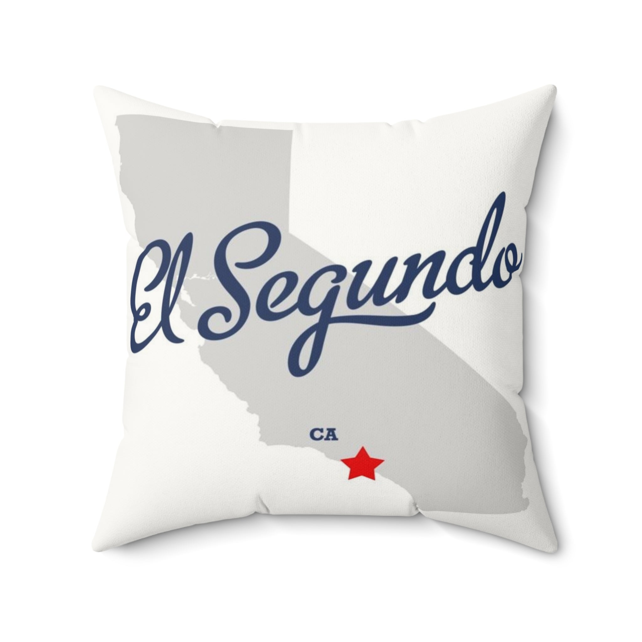 El Segundo California Map - Faux Suede Square Pillow