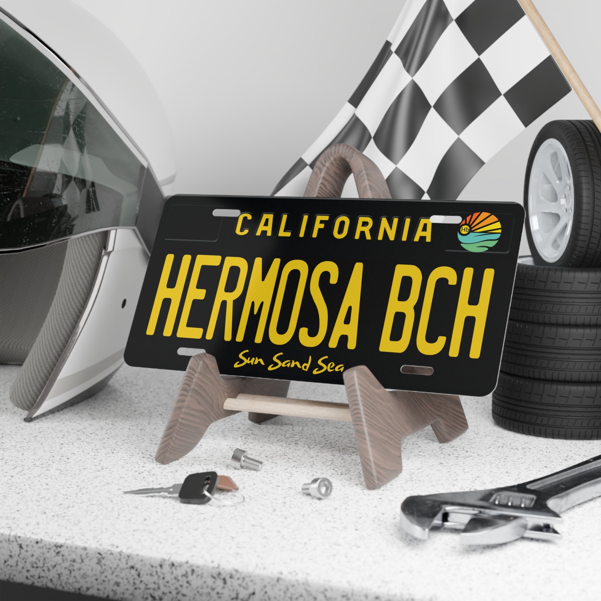 California Hermosa Beach Vanity Plate — 'Hermosa BCH' Decorative License Plate