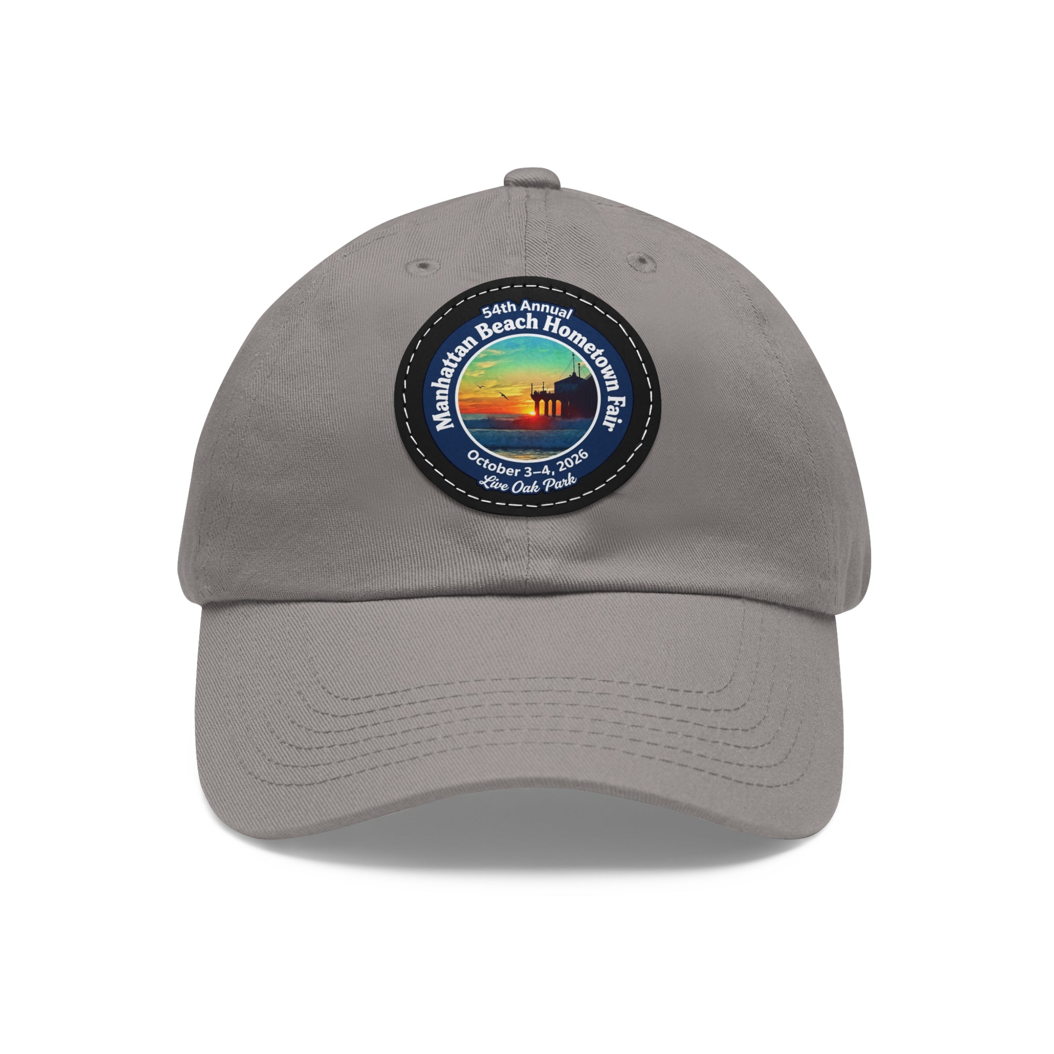Manhattan Beach Hometown Fair 2026  Beach  Live Oak Park Annual Festival Round Leather Patch Hat