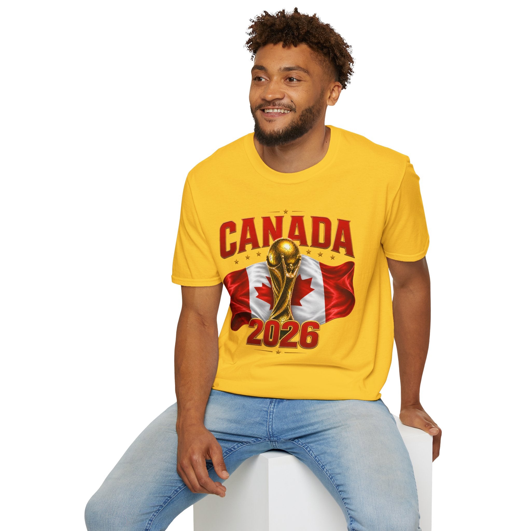 Canada 2026 World Cup T-Shirt — Canadian Soccer Fan Tee with Trophy & Flag