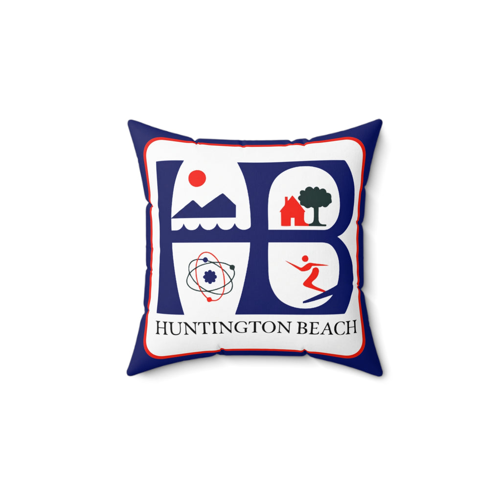 Huntington Beach Icon Pillow — Coastal Surf & Community Decorative Throw Pillow