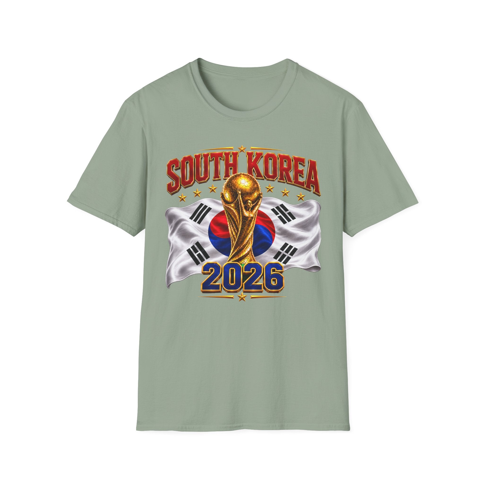 South Korea 2026 Soccer World Cup T-Shirt — Korean Flag & Trophy Football Fan Tee