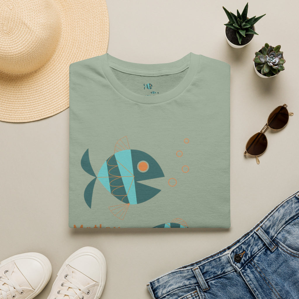 Metlox Pottery Fish Trio T-Shirt | Minimal Ocean Illustration