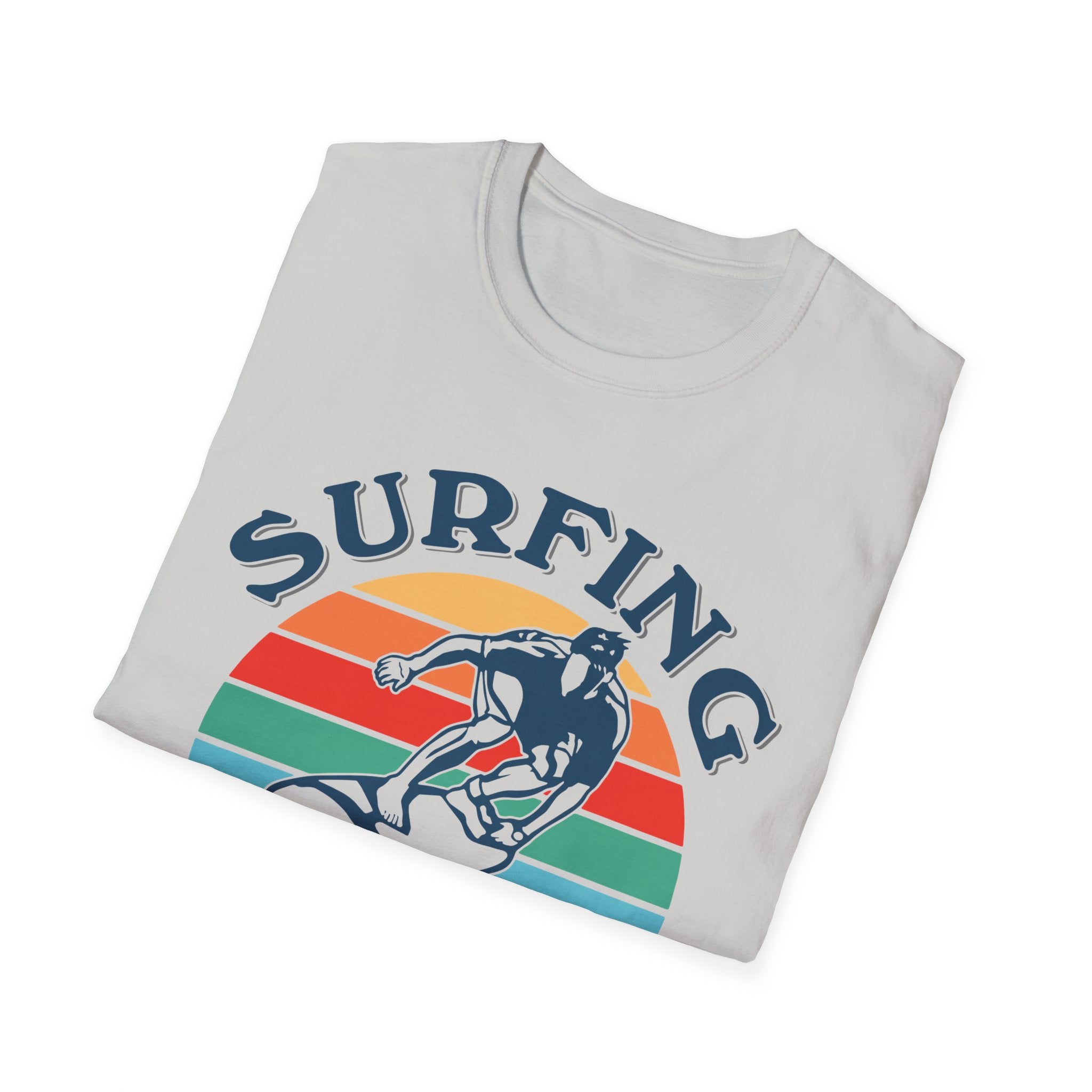 Surfing Makes Me Happy T-Shirt | Retro Sunset Surfer Graphic