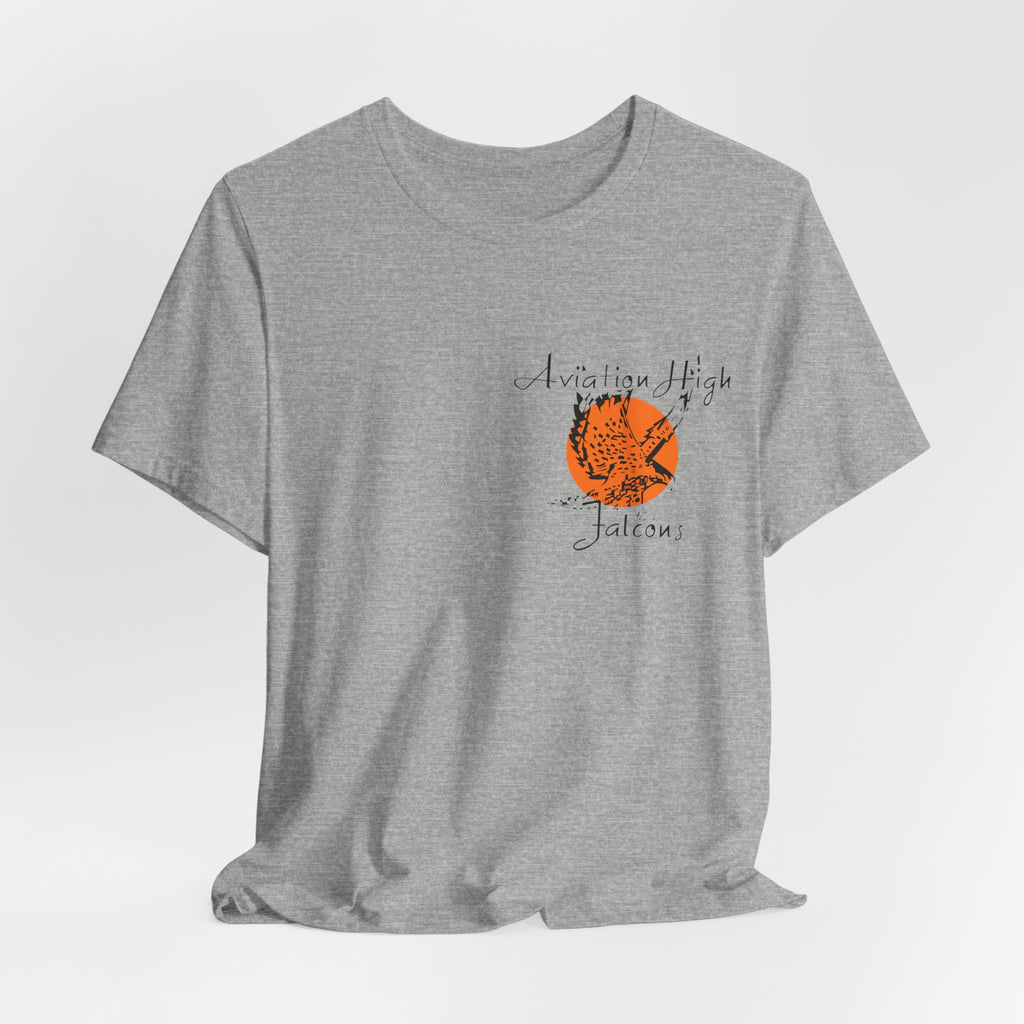 Aviation High School Signage Logo - Many Colors - Unisex Jersey Short Sleeve Tee