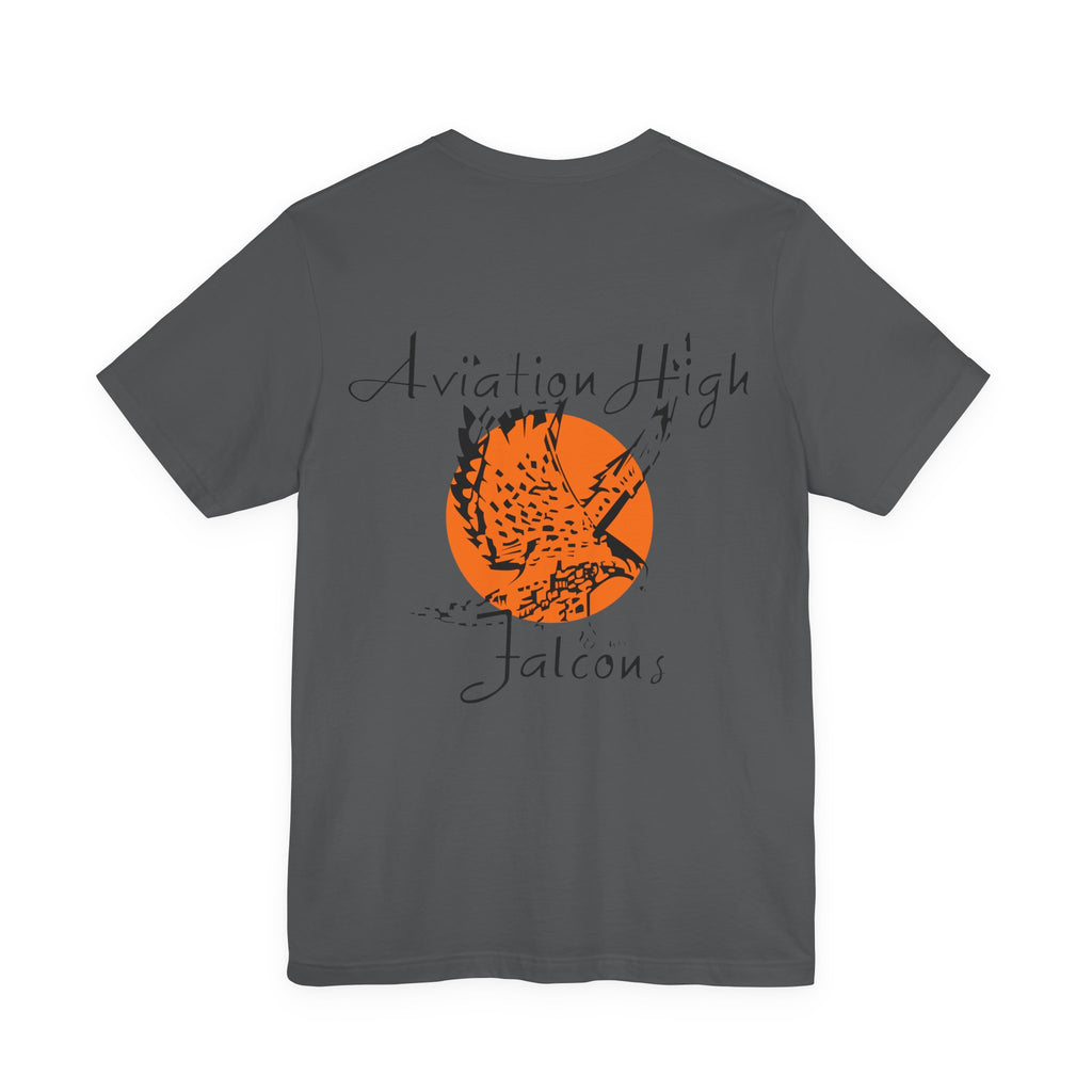 Aviation High School Signage Logo - Many Colors - Unisex Jersey Short Sleeve Tee