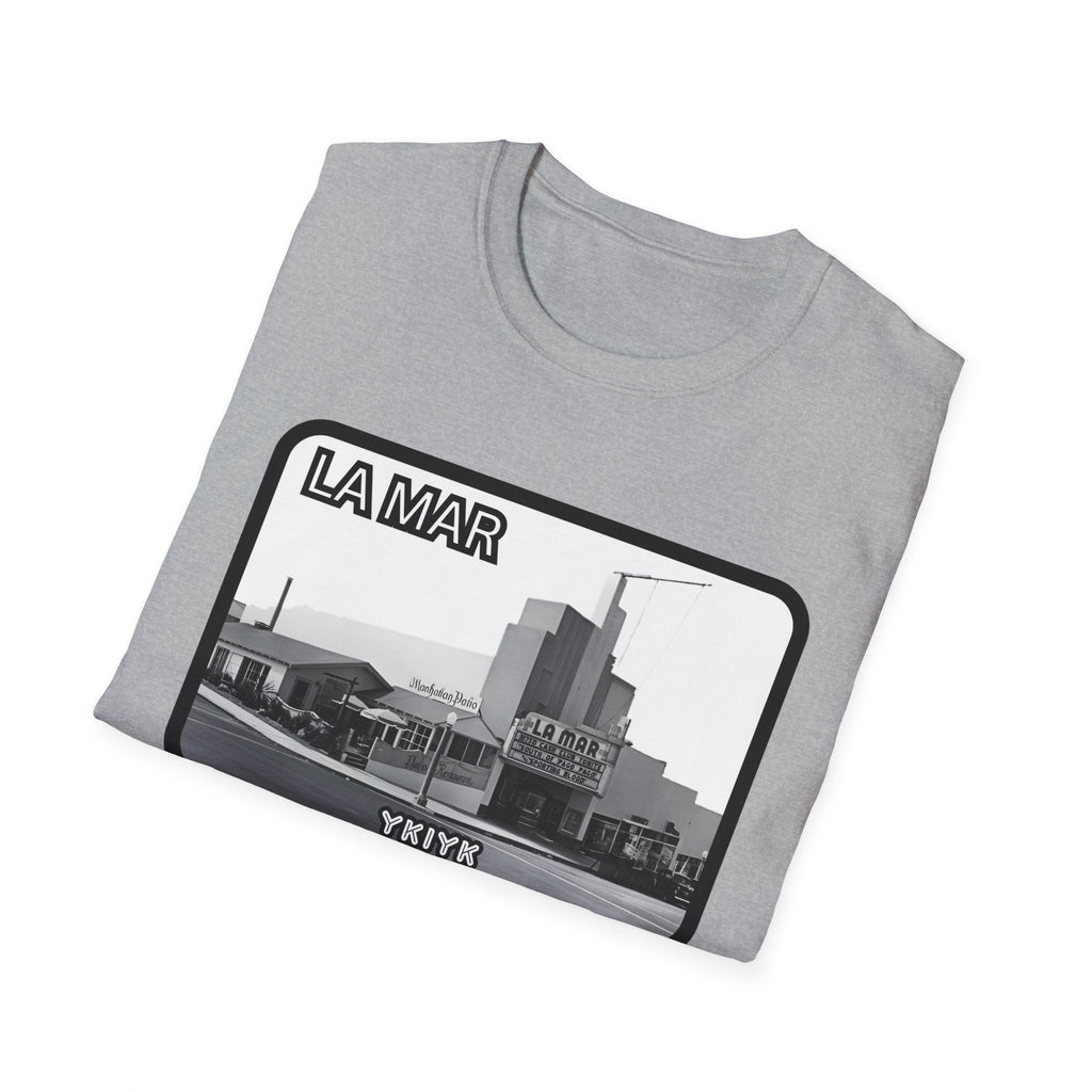 La Mar Theater Manhattan Beach  T-Shirt | Vintage Black & White Urban Graphic YKIYK