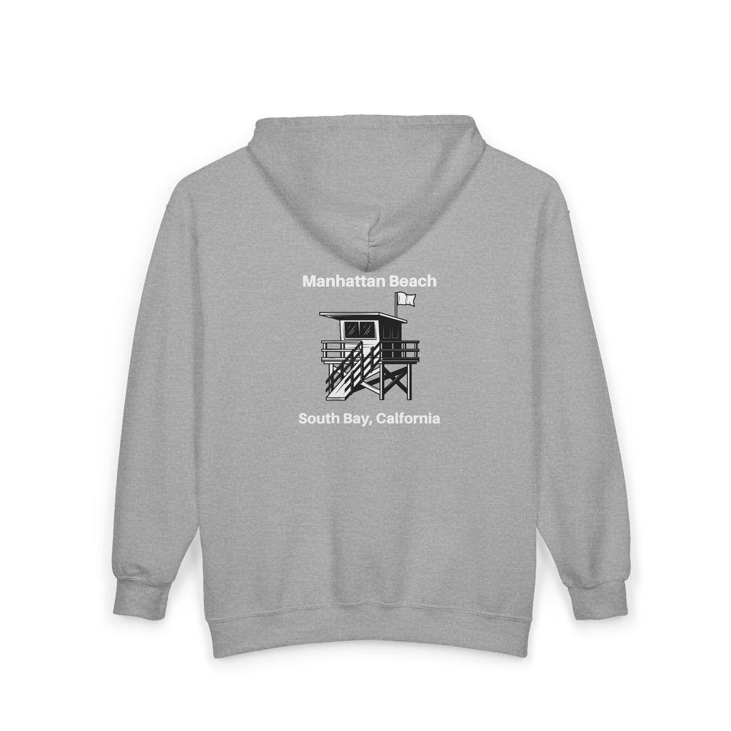 Manhattan Beach  Lifeguard Station - Heavy Blend Full Zip Hooded Sweatshirt
