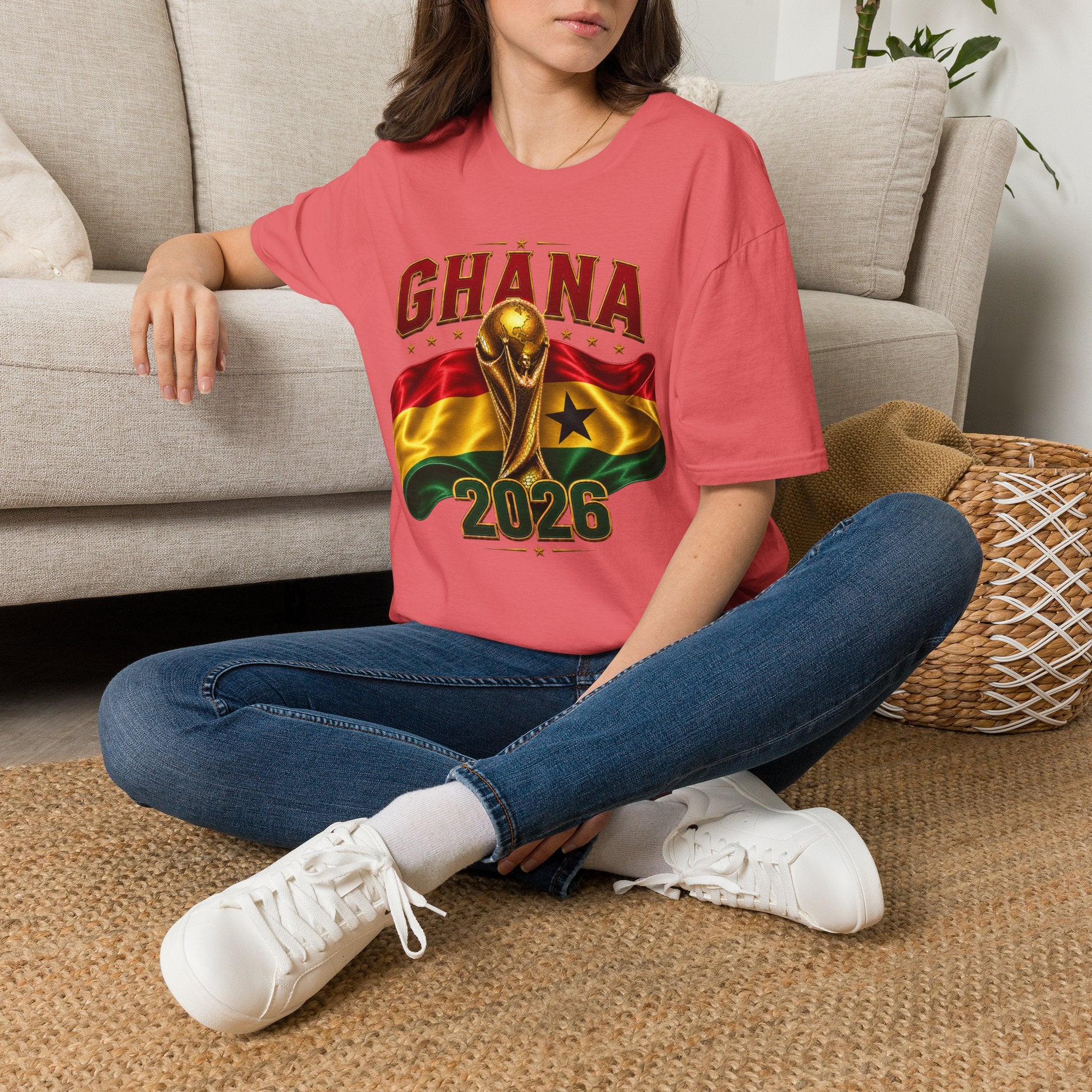 Ghana 2026 World Cup T-Shirt — Flag & Trophy Football Fan Tee