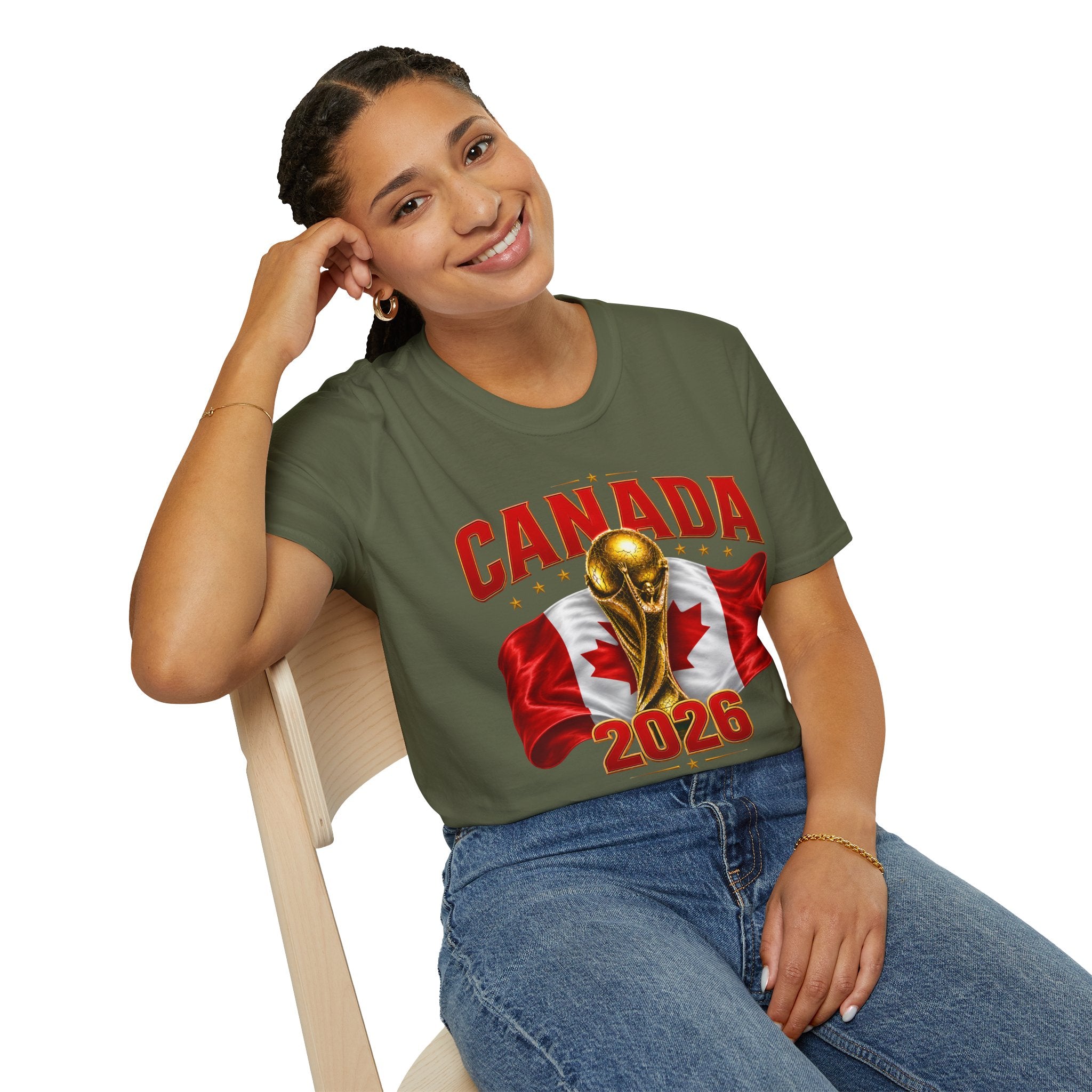 Canada 2026 World Cup T-Shirt — Canadian Soccer Fan Tee with Trophy & Flag