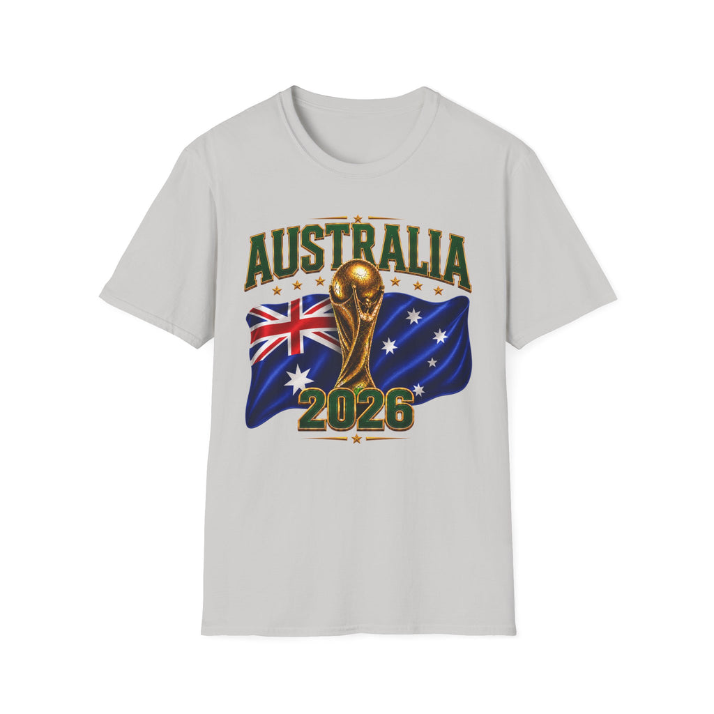 Australia 2026 Soccer World Cup T-Shirt — Aussie Flag & Trophy Design