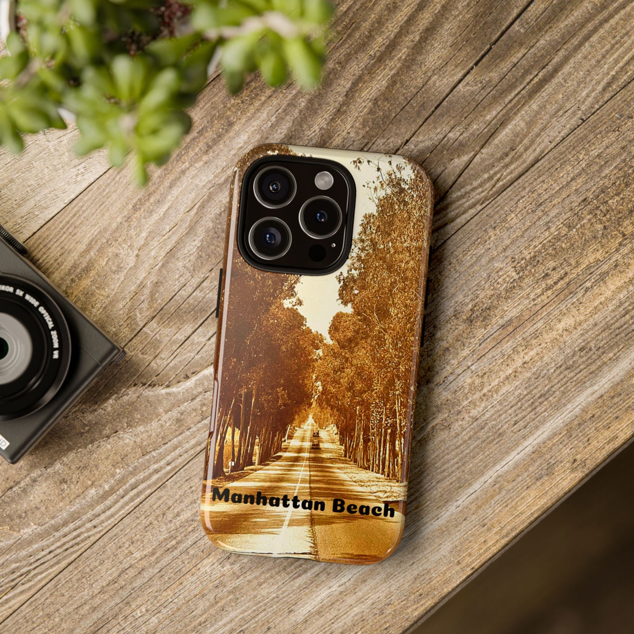 Phone Cases Manhattan Beach Rosecrans Ave Early 60's Tough Cases 90266 California, iPhone Samsung Google Pixel Protective Cover, Vintage