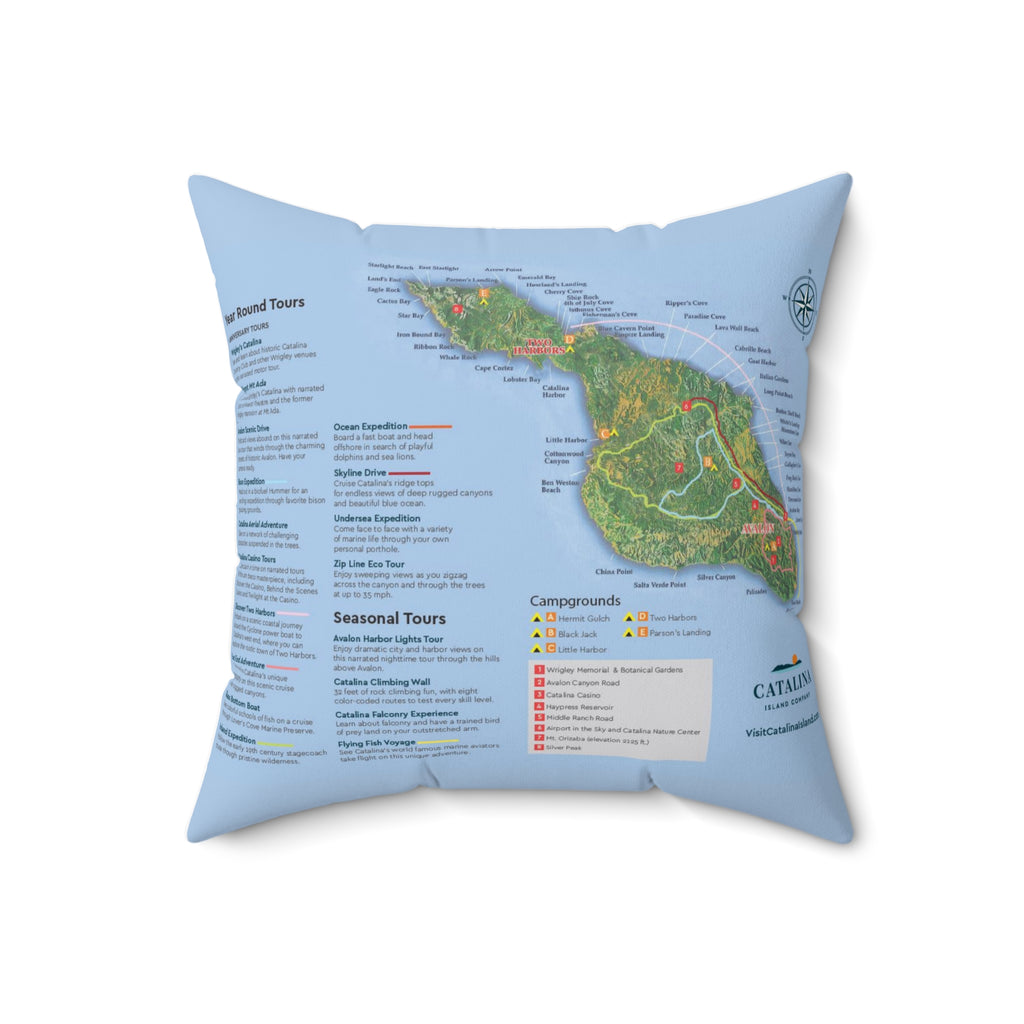 Santa Catalina Island California 90704 #3 Spun Polyester Square Pillow