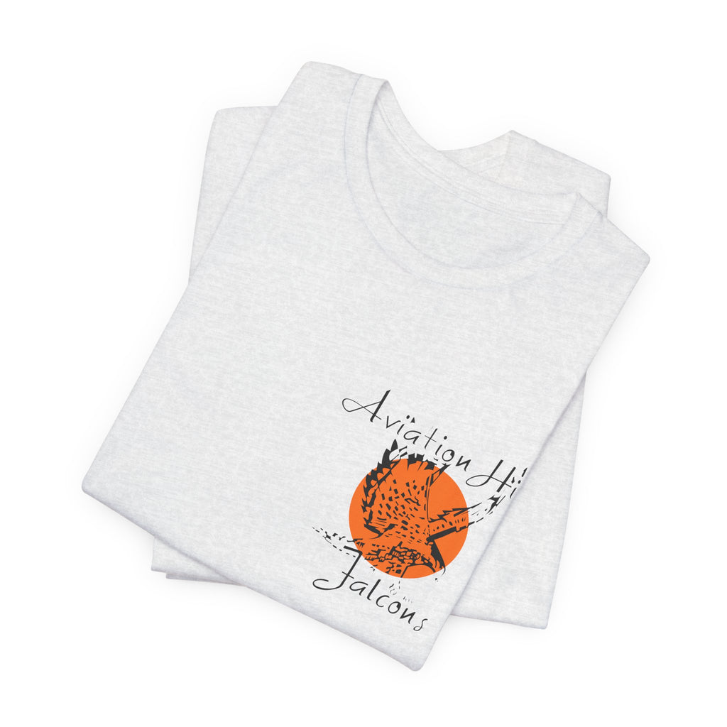 Aviation High School Signage Logo - Many Colors - Unisex Jersey Short Sleeve Tee