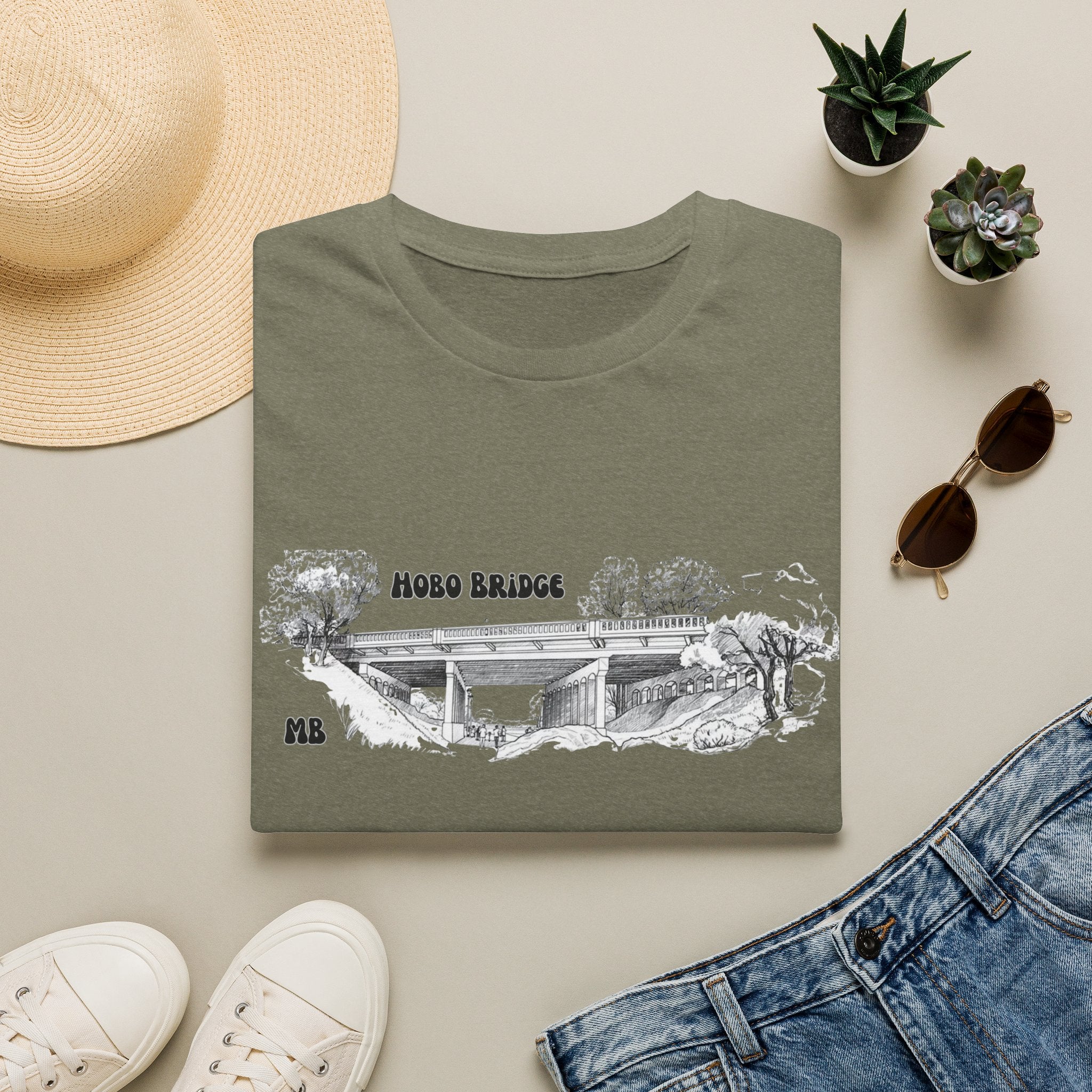 Hobo Bridge Manhattan Beach California Sketch T-Shirt | Hand-Drawn Bridge Illustration IYKYK