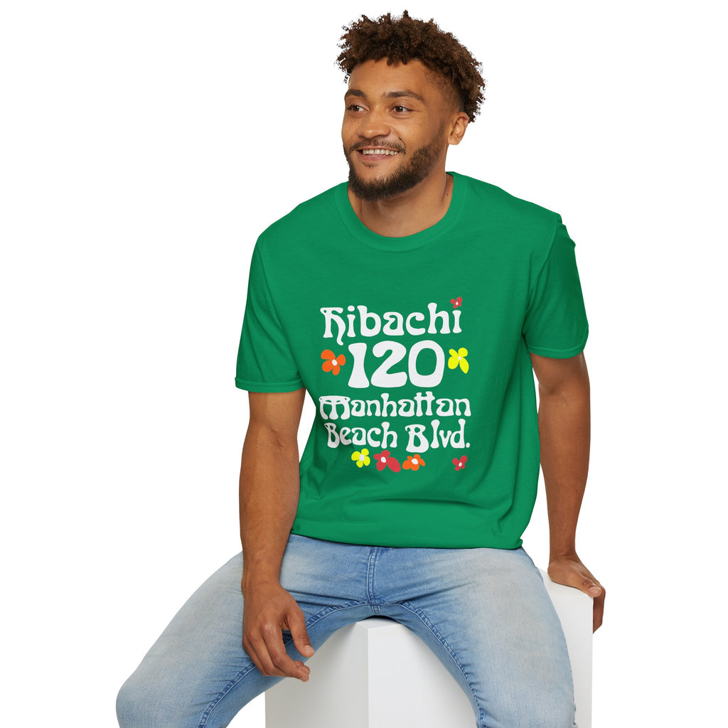 Hibachi 120 Manhattan Beach Blvd Restaurant #OldSchool T-Shirt — Retro Floral Surf Tee "Gone But Not Forgotten"