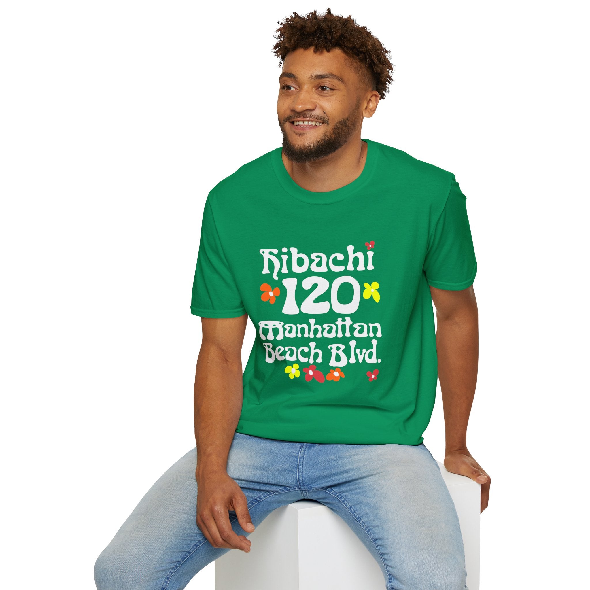Hibachi 120 Manhattan Beach Blvd Restaurant #OldSchool T-Shirt — Retro Floral Surf Tee "Gone But Not Forgotten"