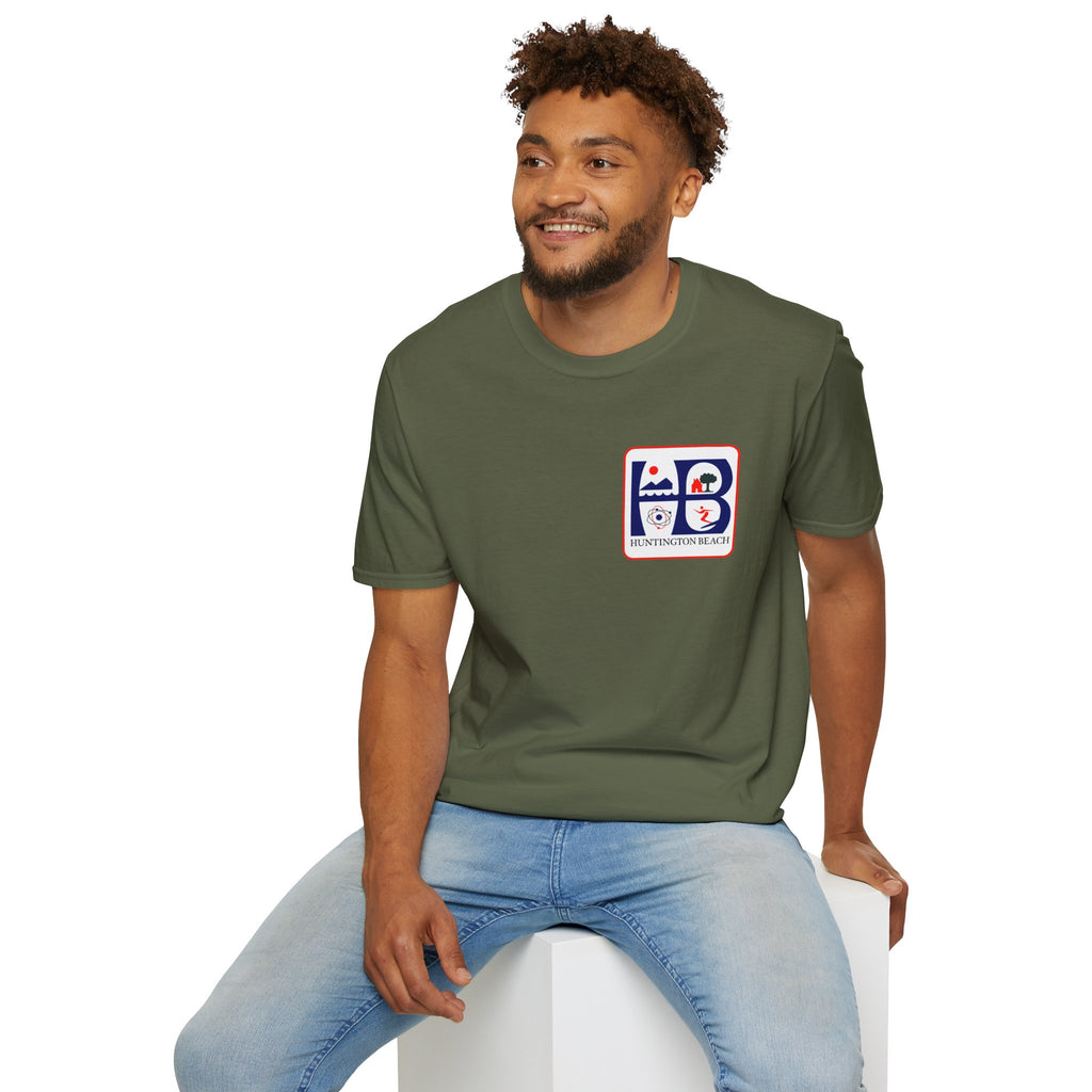 Huntington Beach Retro HB Logo T-Shirt  (printed 3 places)