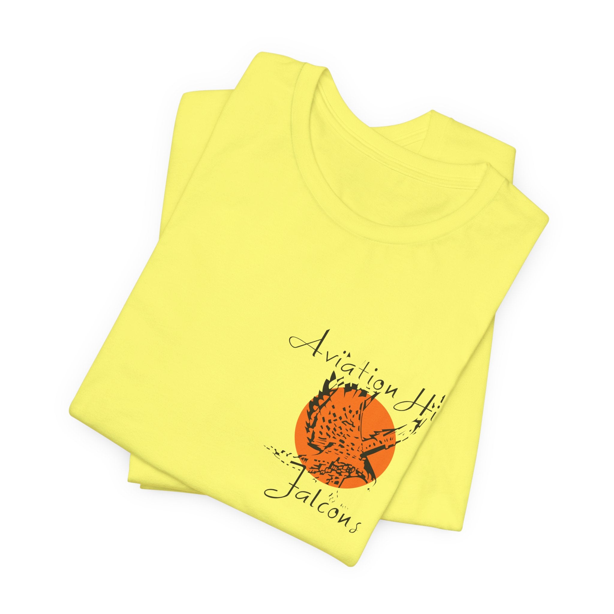 Aviation High School Signage Logo - Many Colors - Unisex Jersey Short Sleeve Tee
