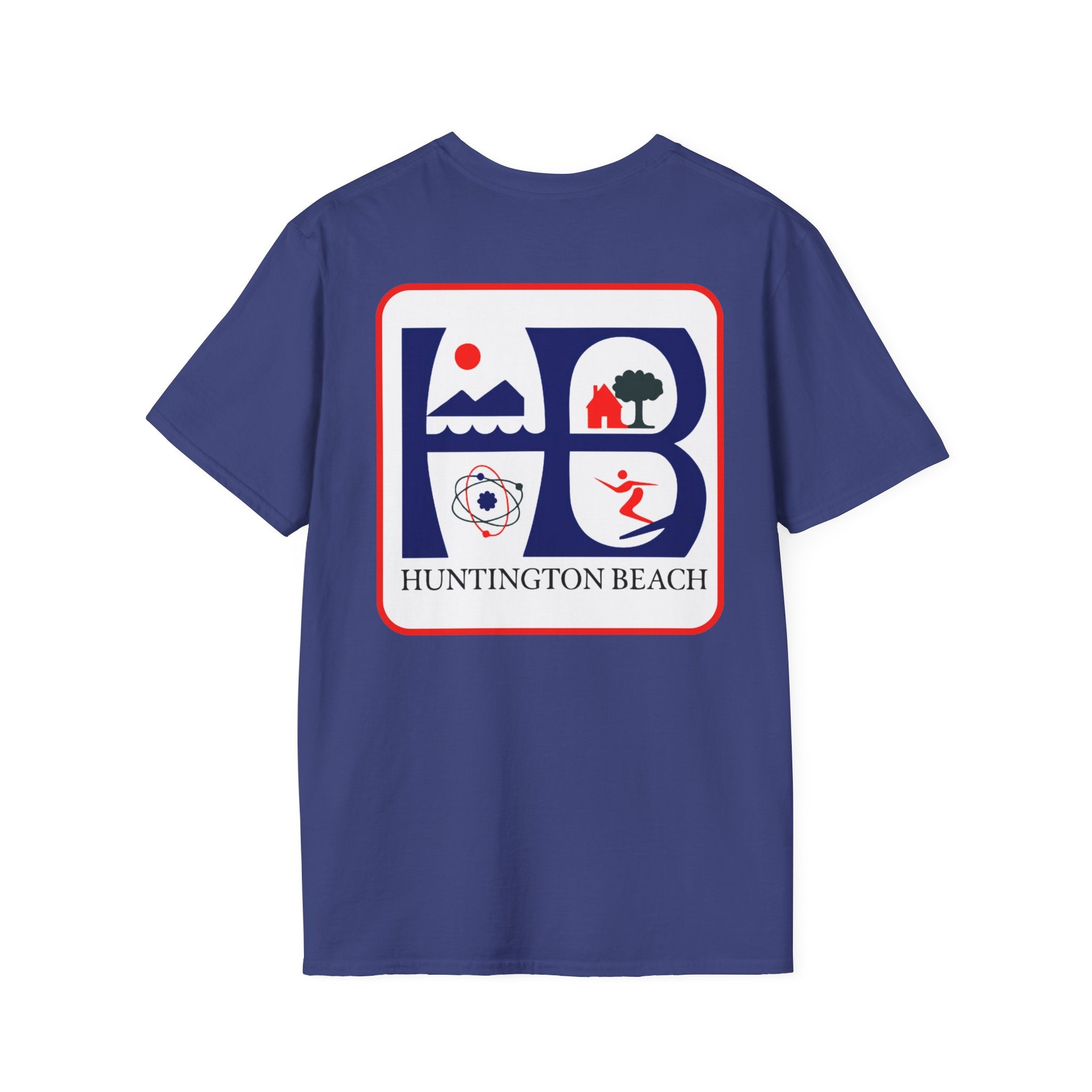 Huntington Beach Retro HB Logo T-Shirt  (printed 3 places)