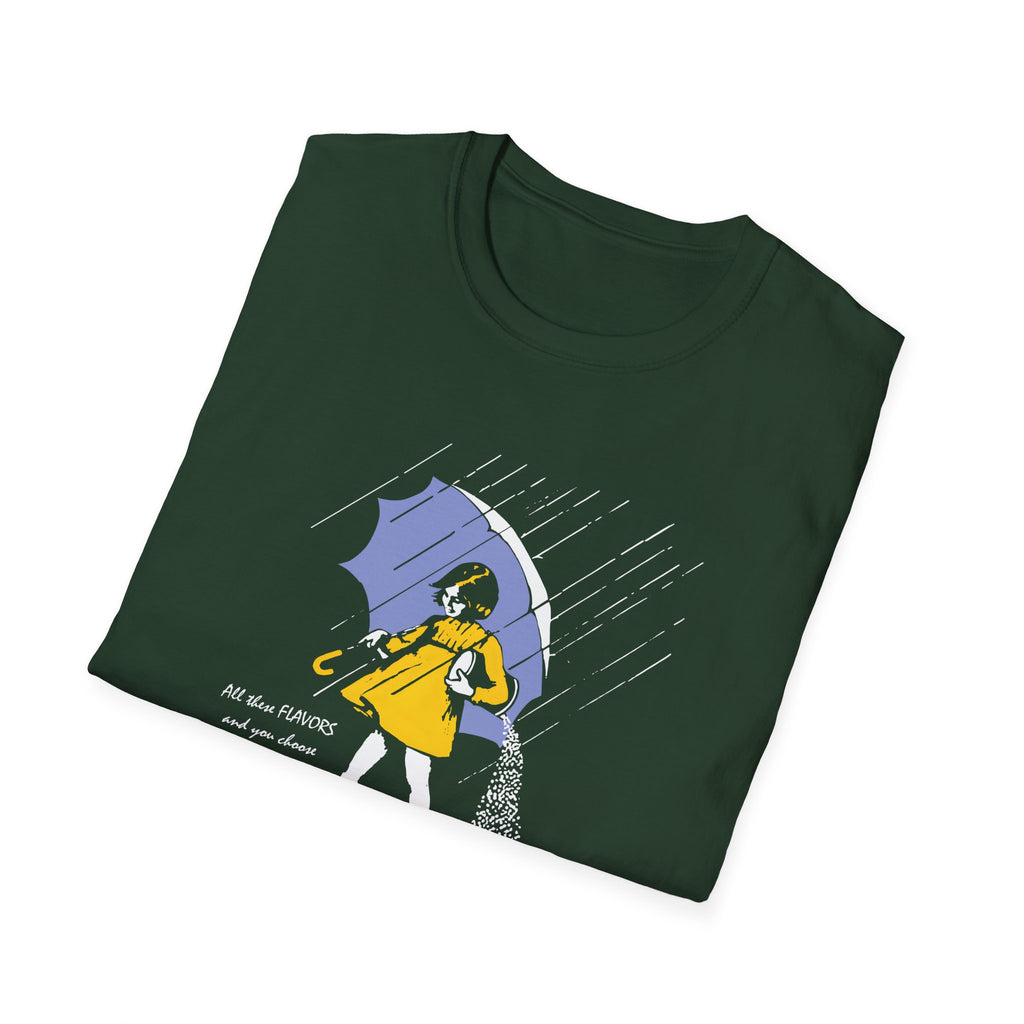 Salty Rainy Day Graphic T-Shirt — Girl with Umbrella Illustration