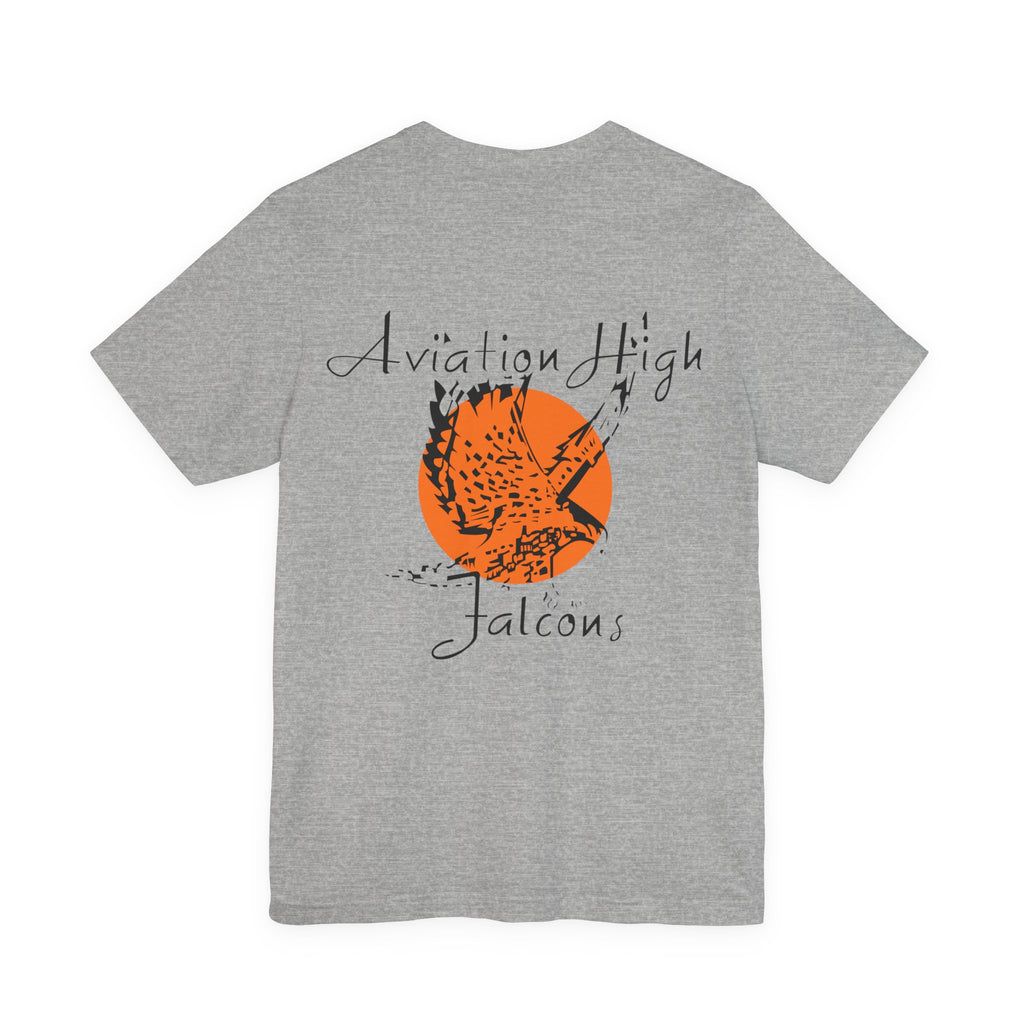Aviation High School Signage Logo - Many Colors - Unisex Jersey Short Sleeve Tee