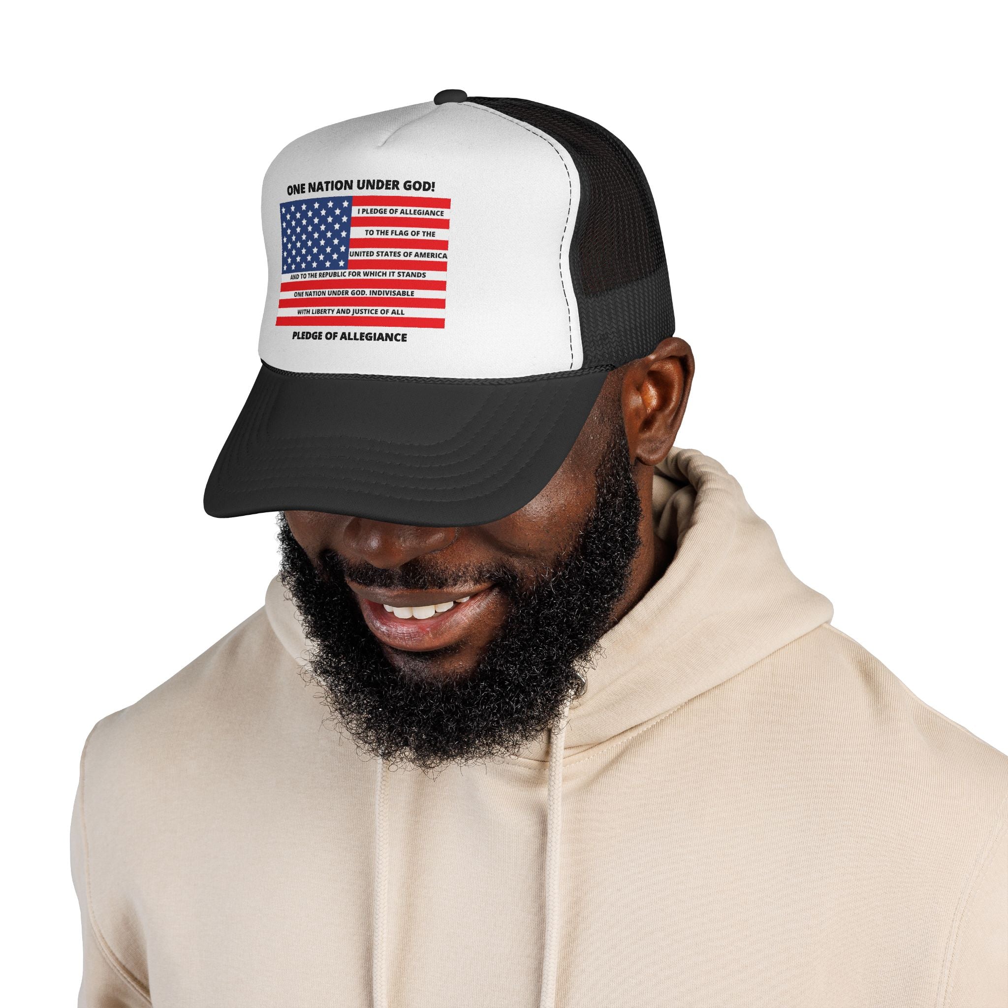Pledge of Allegiance Trucker Cap — "One Nation Under GOD" Patriotic Hat