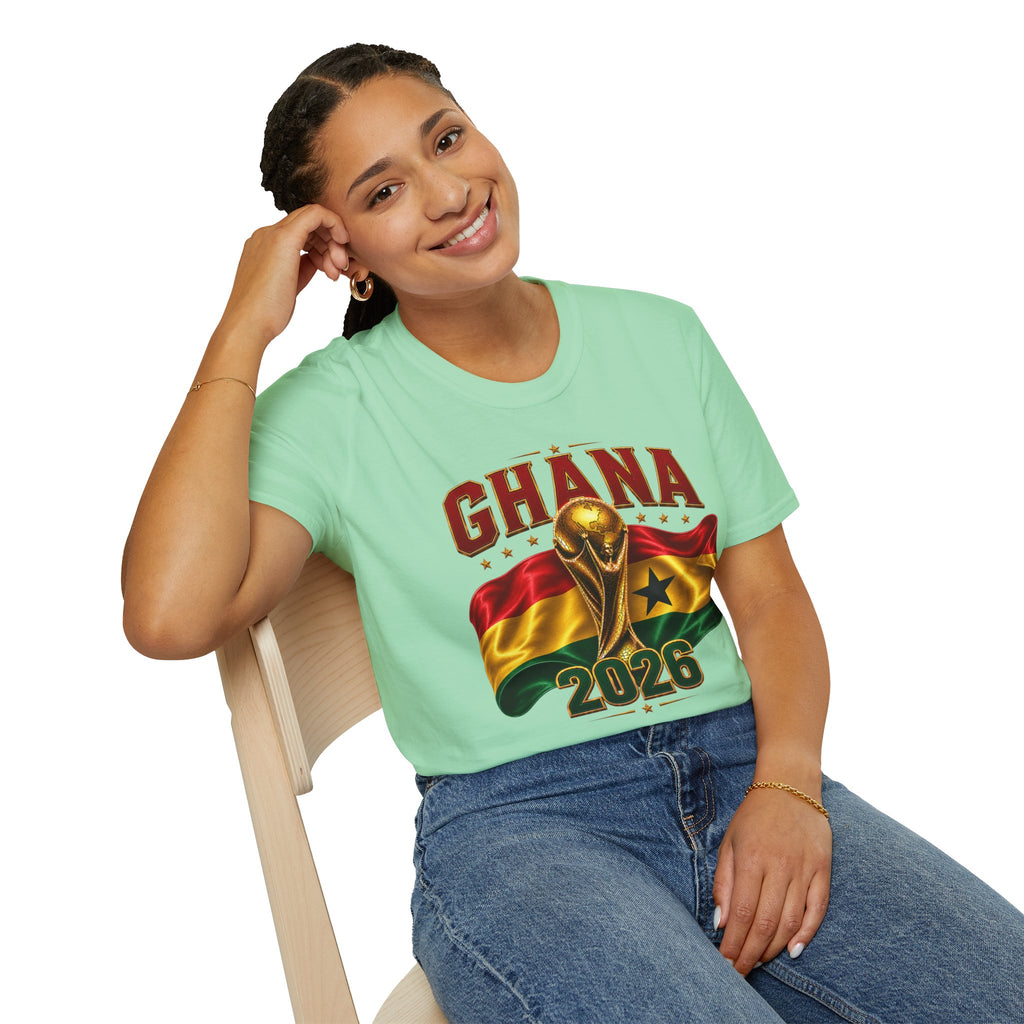 Ghana 2026 World Cup T-Shirt — Flag & Trophy Football Fan Tee