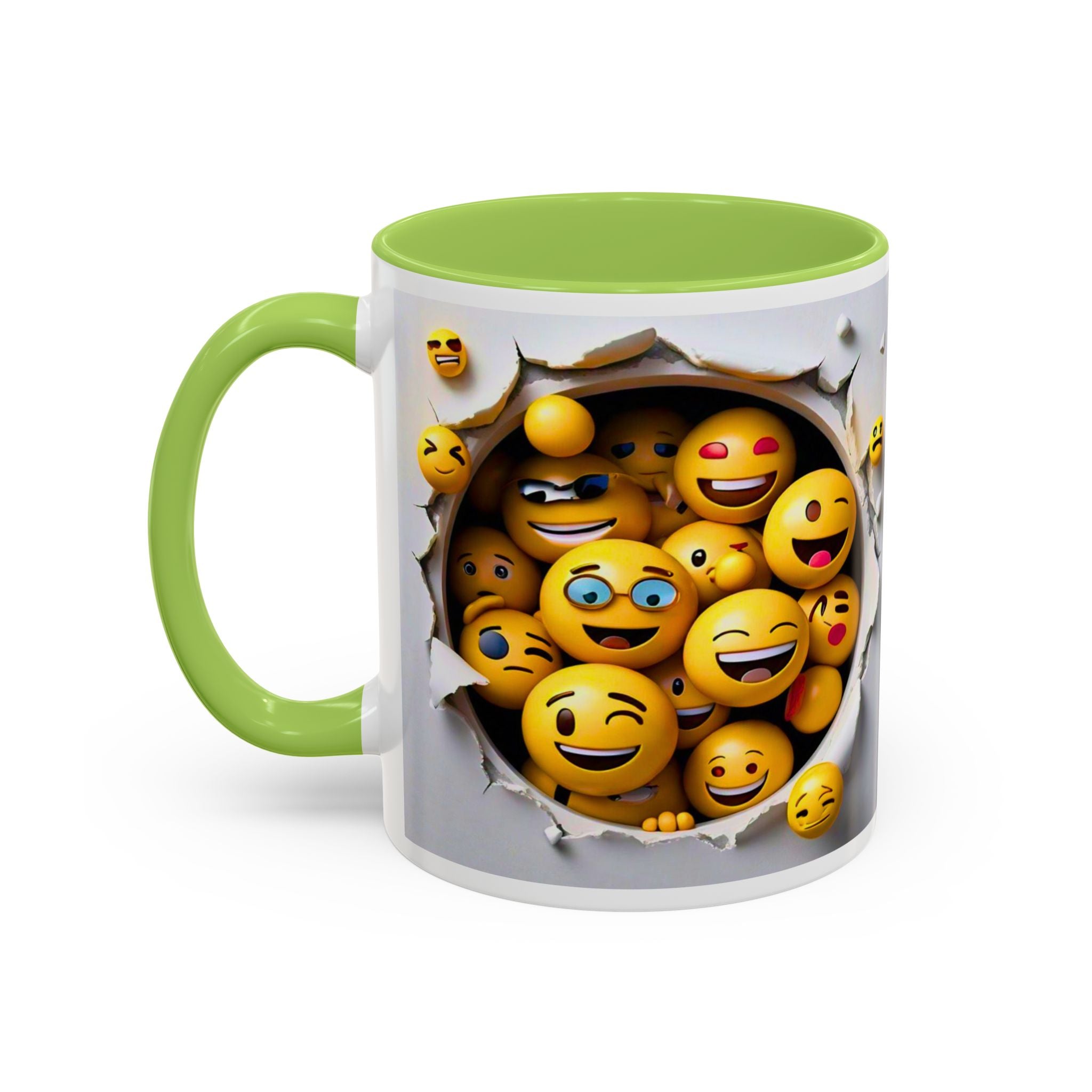 Emoji Explosion Coffee Mug | Accent Inner & Handle Color, 11oz 15oz