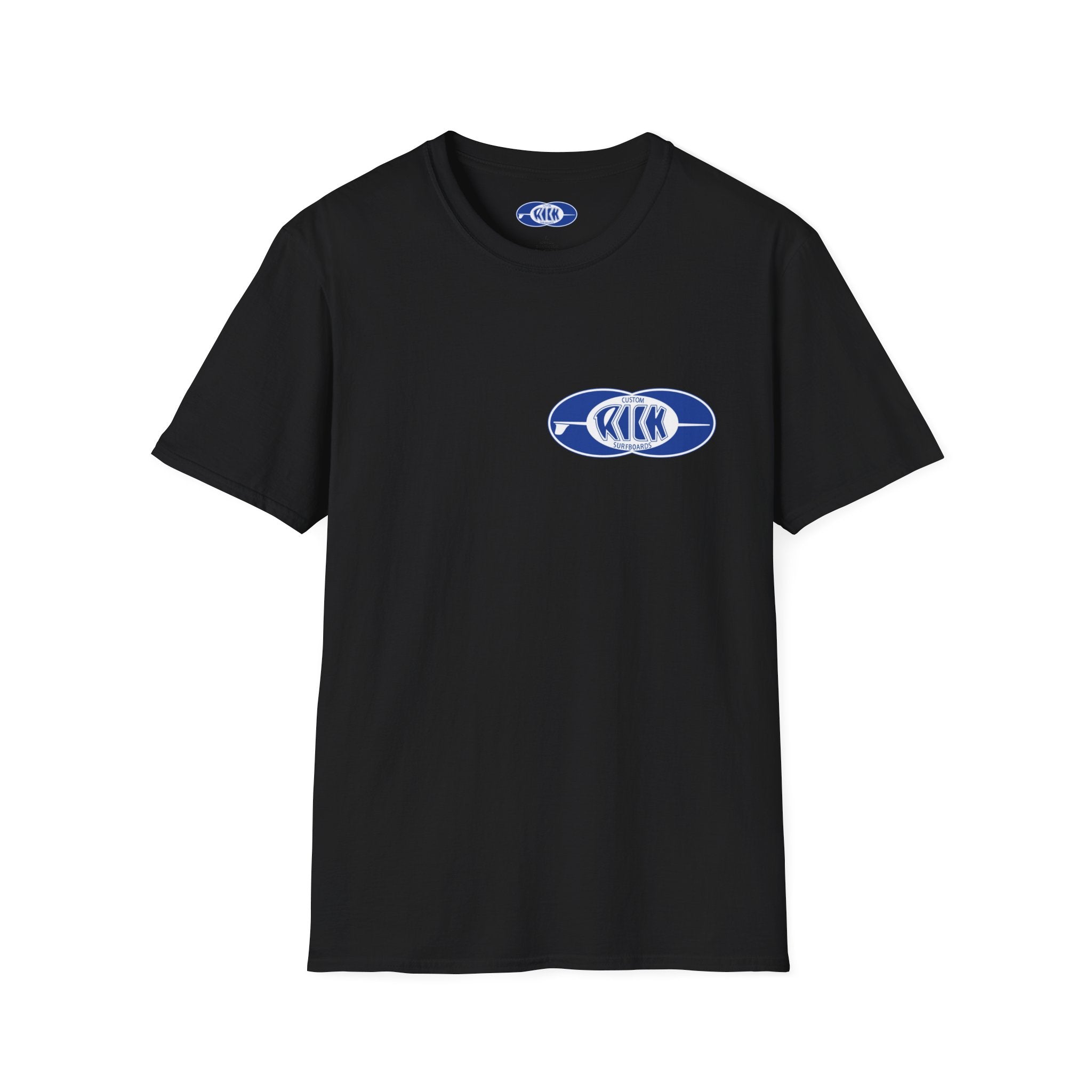 RICK SURFBOARDS Unisex Softstyle T-Shirt, Mens Womens Tee, Many Colors Tagged Front Back Print