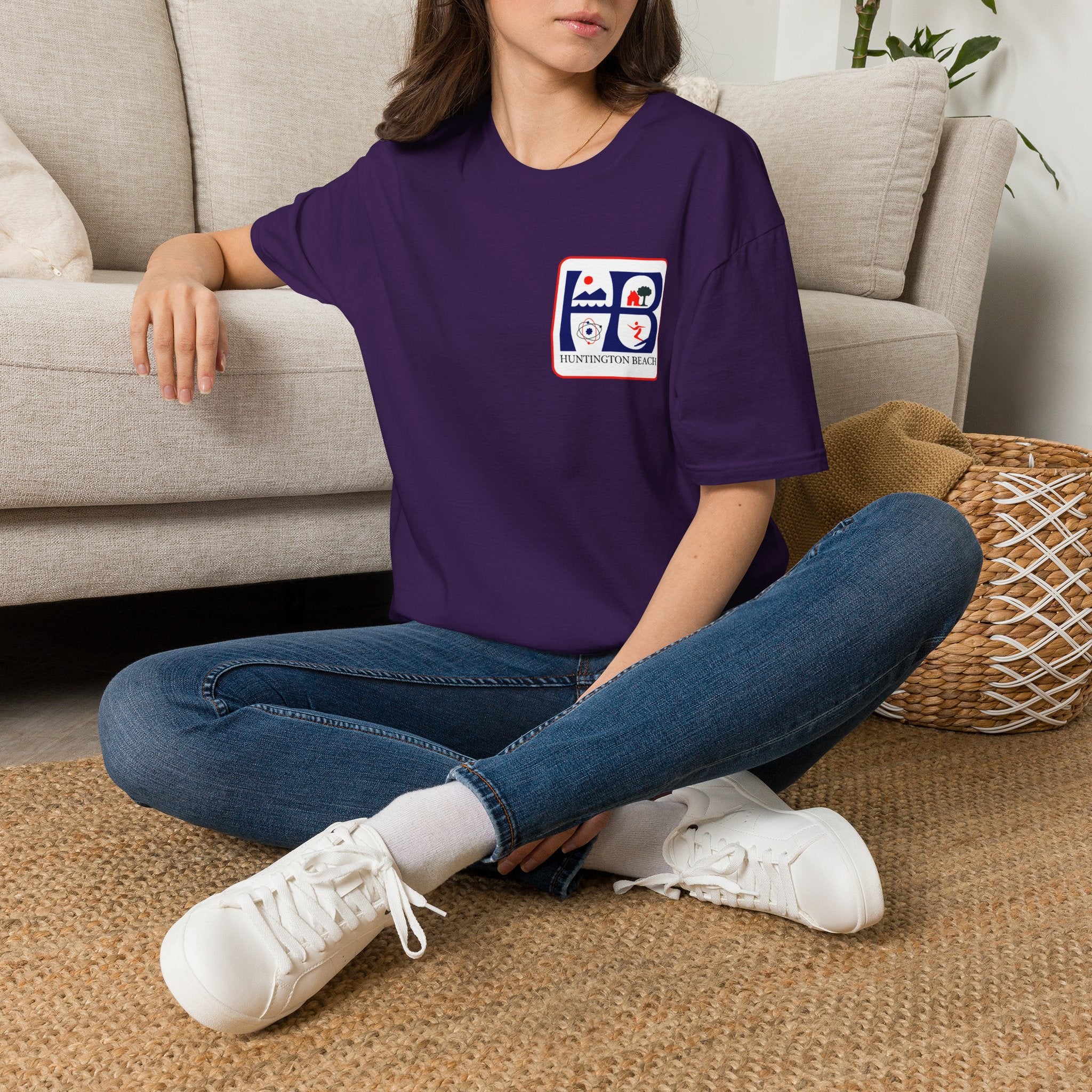 Huntington Beach Retro HB Logo T-Shirt  (printed 3 places)