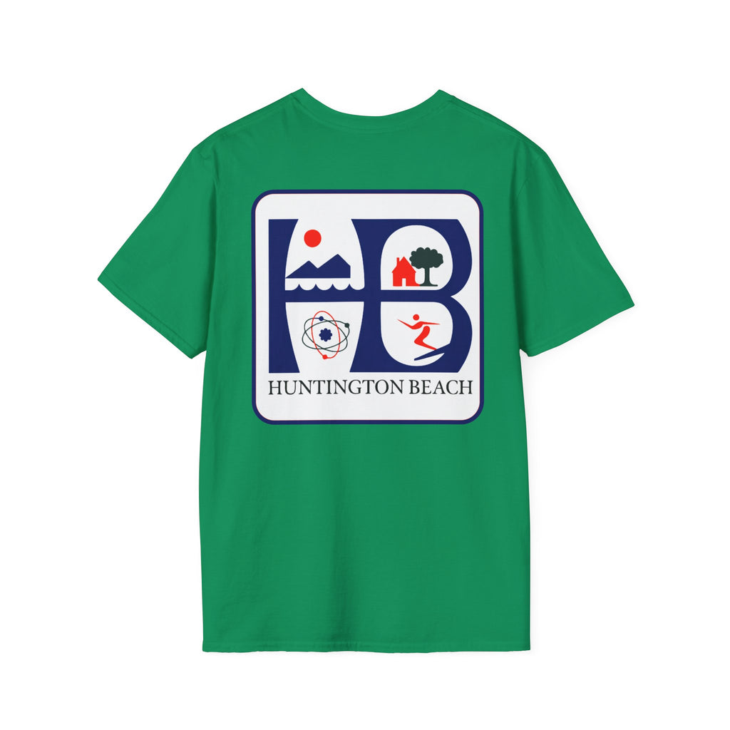 Huntington Beach Retro Logo T-Shirt — HB Surf & Sunset Tee (printed 3 side)