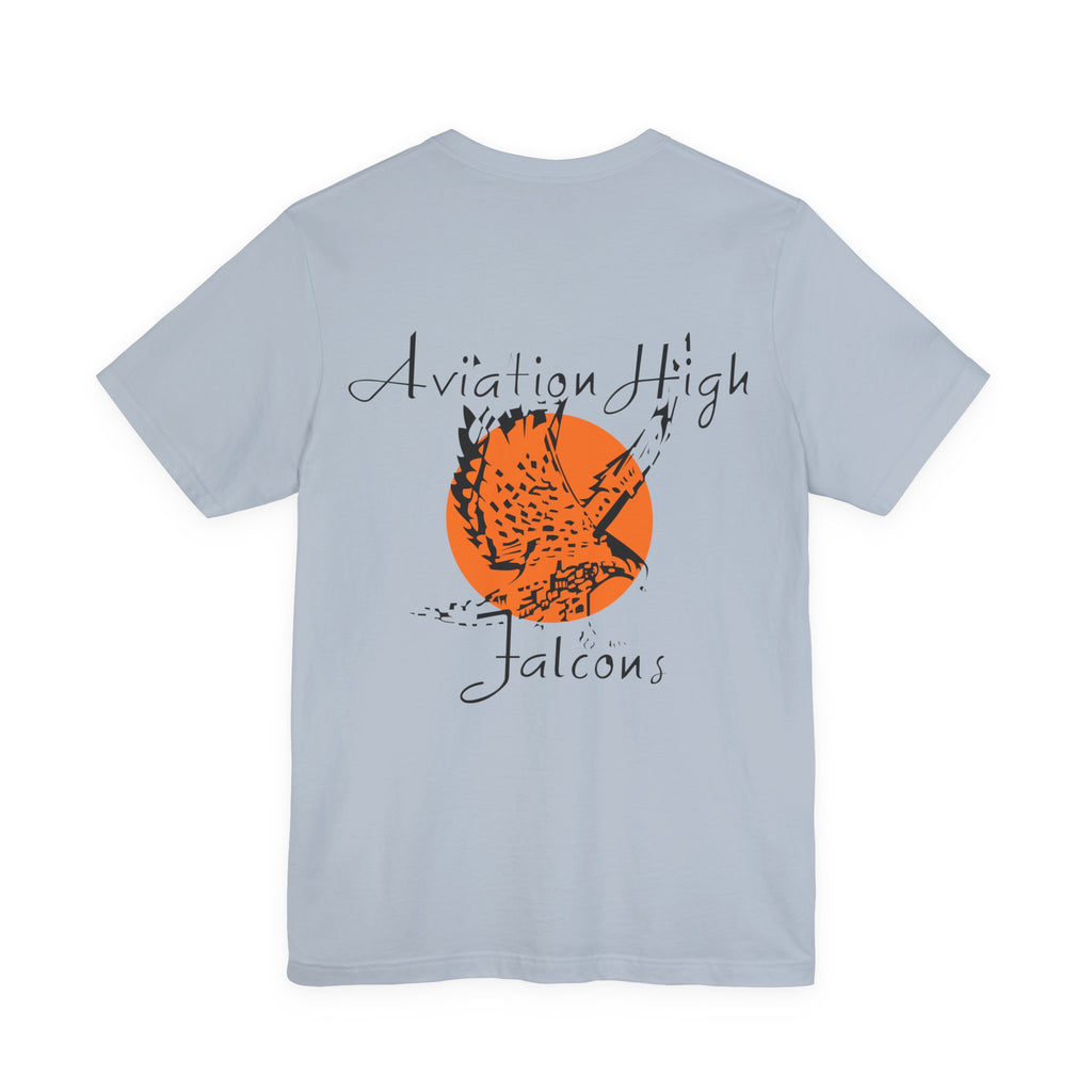 Aviation High School Signage Logo - Many Colors - Unisex Jersey Short Sleeve Tee