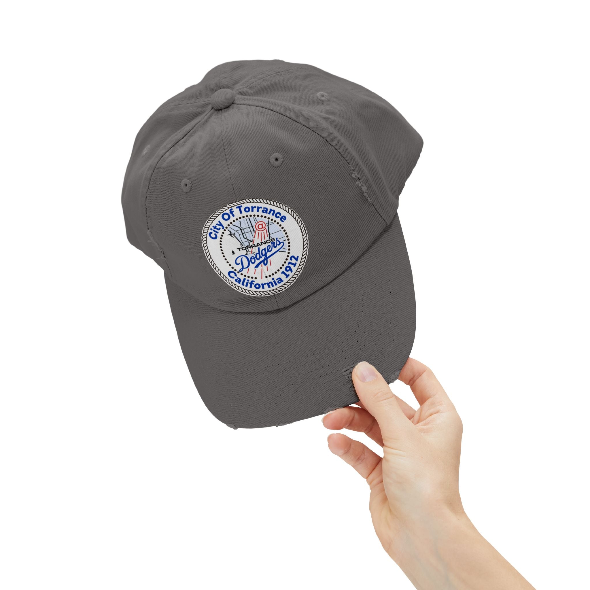Distressed Baseball Cap with Torrance Dodgers Patch