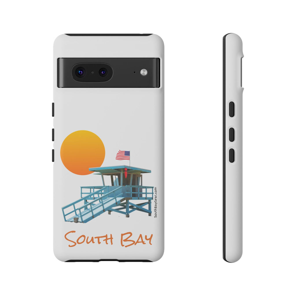 South Bay Lifeguard Stand with American Flag Tough Phone Cases