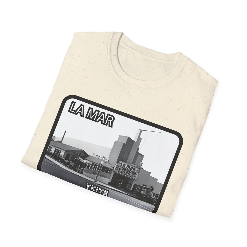 La Mar Theater Manhattan Beach  T-Shirt | Vintage Black & White Urban Graphic YKIYK