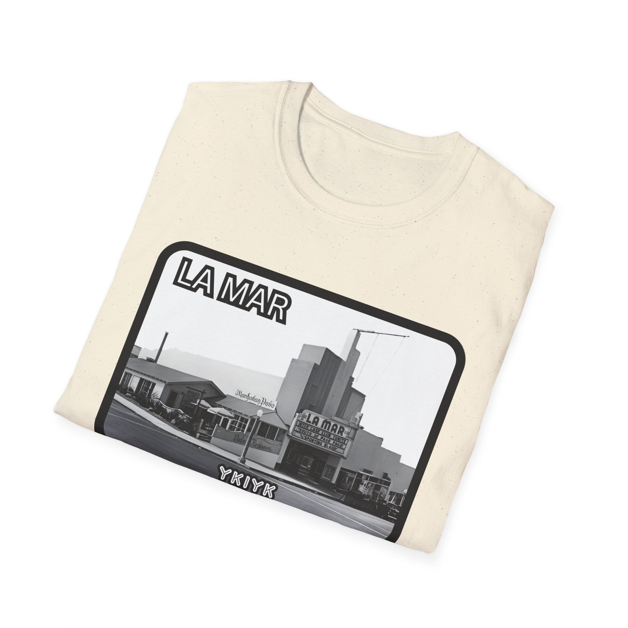 La Mar Theater Manhattan Beach  T-Shirt | Vintage Black & White Urban Graphic YKIYK