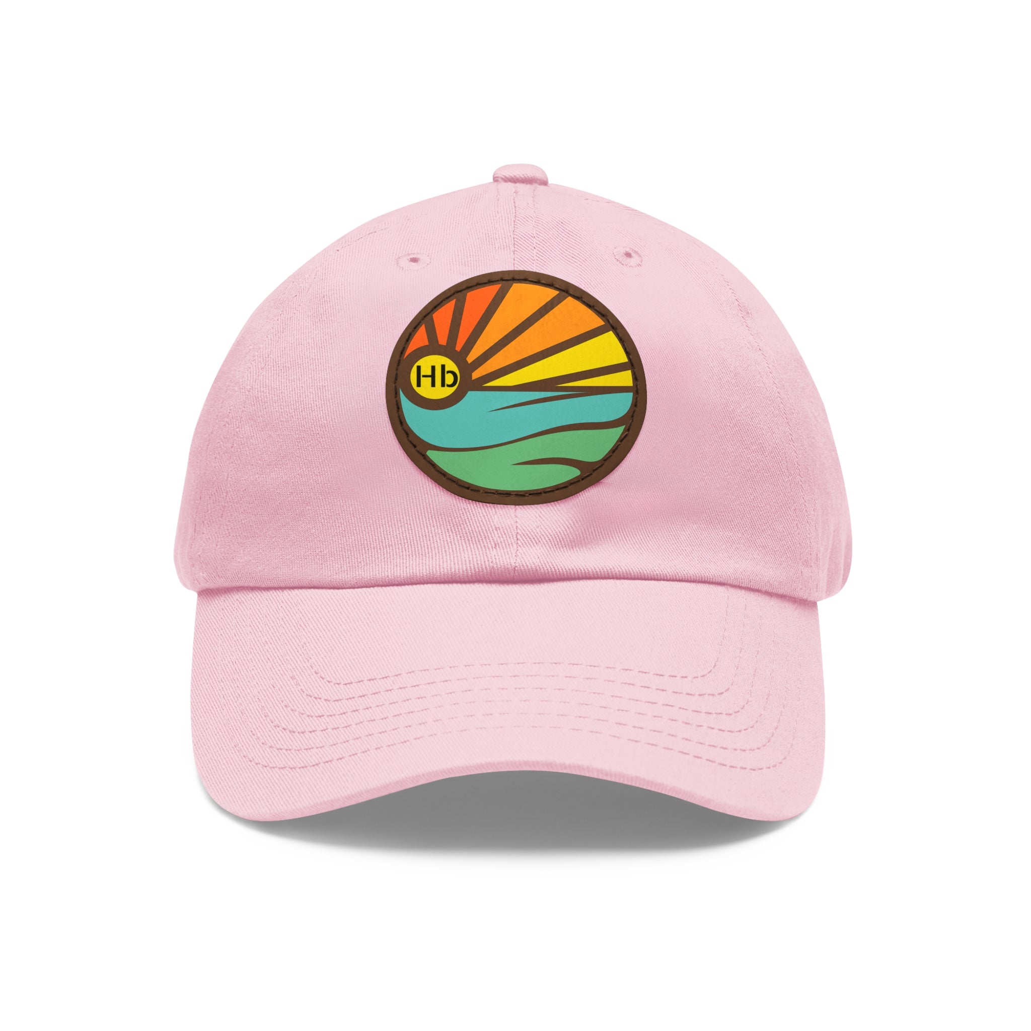 Hermosa Beach Sunset Wave Patch Hat | Mom and Dad Hat with Round Leather Patch #HermosaBeach