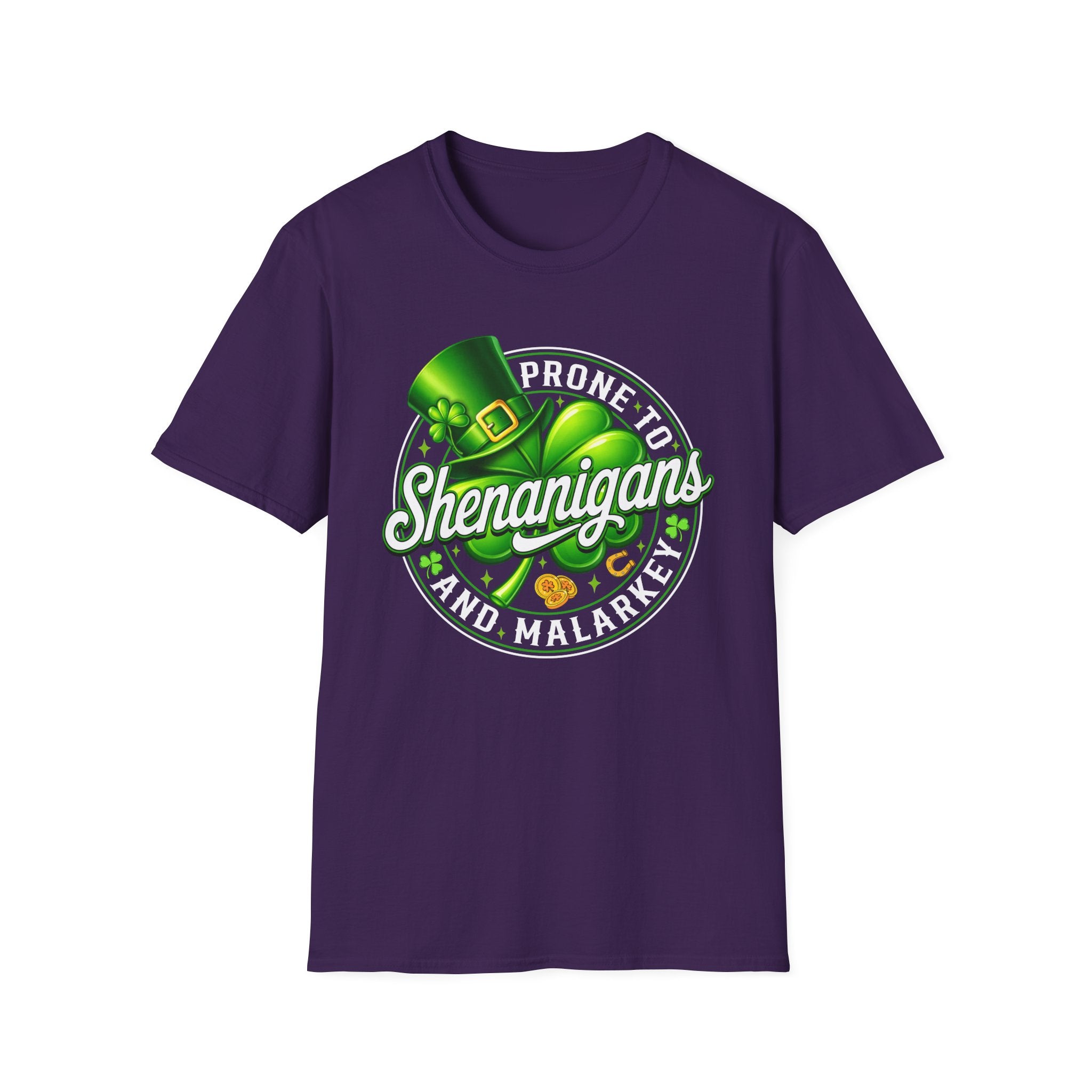 Prone to Shenanigans and Malarkey T-Shirt | St. Patrick's Day Leprechaun Hat Shamrock