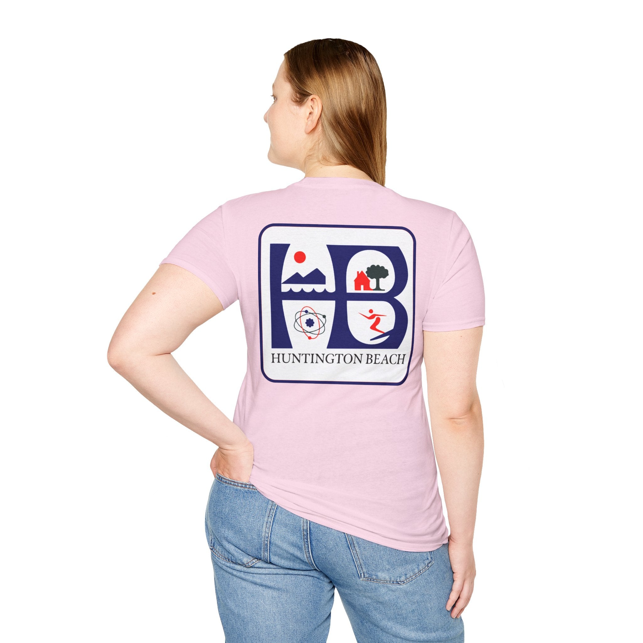 Huntington Beach Retro Logo T-Shirt — HB Surf & Sunset Tee (printed 3 side)