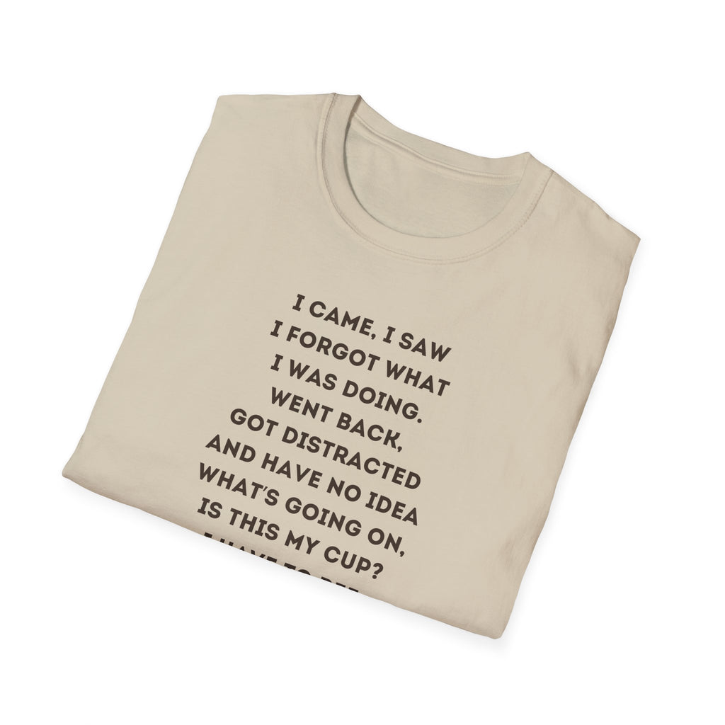 Funny Forgetful Grandpa Quote T-Shirt | Retro Grandpa I Got to Pee Illustration