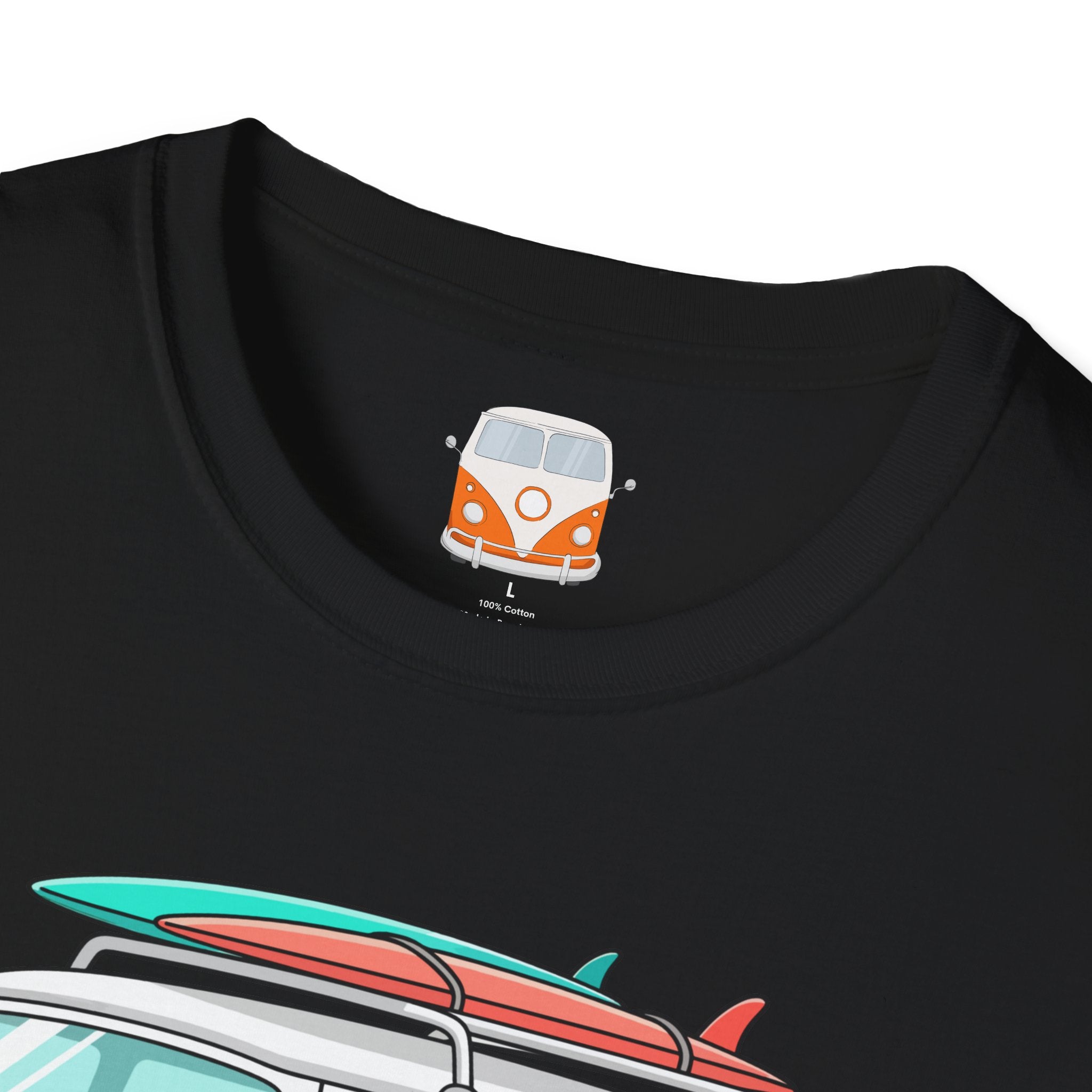 Retro Surf VW Van T-Shirt | Vintage Camper Bus Beach Tee Original Bare Feet