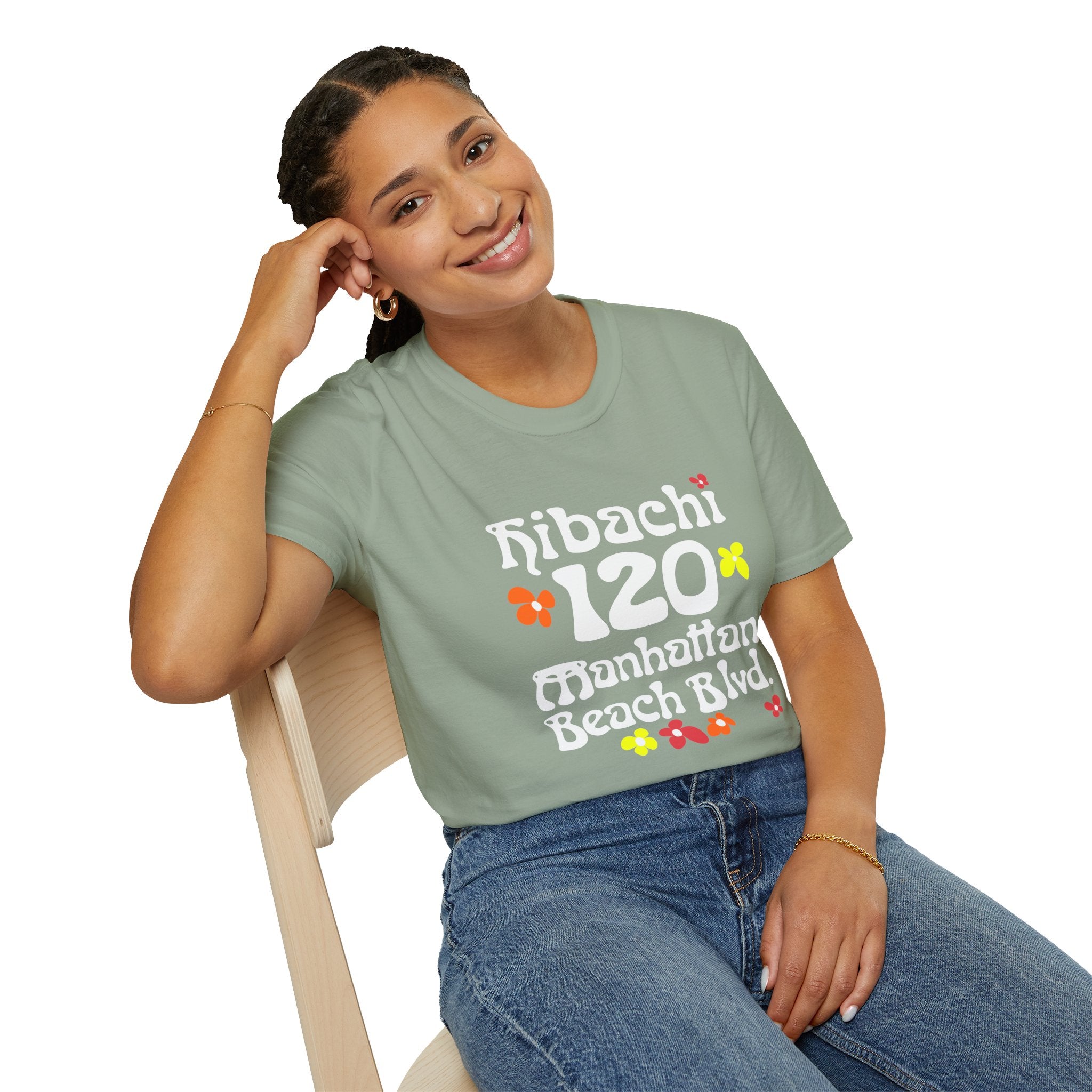 Hibachi 120 Manhattan Beach Blvd Restaurant #OldSchool T-Shirt — Retro Floral Surf Tee "Gone But Not Forgotten"