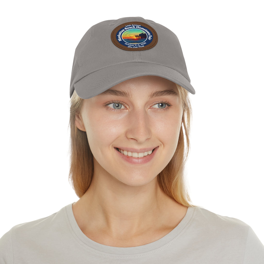 Manhattan Beach Hometown Fair 2026  Beach  Live Oak Park Annual Festival Round Leather Patch Hat