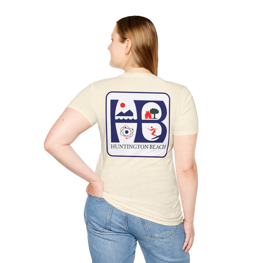 Huntington Beach Retro Logo T-Shirt — HB Surf & Sunset Tee (printed 3 side)